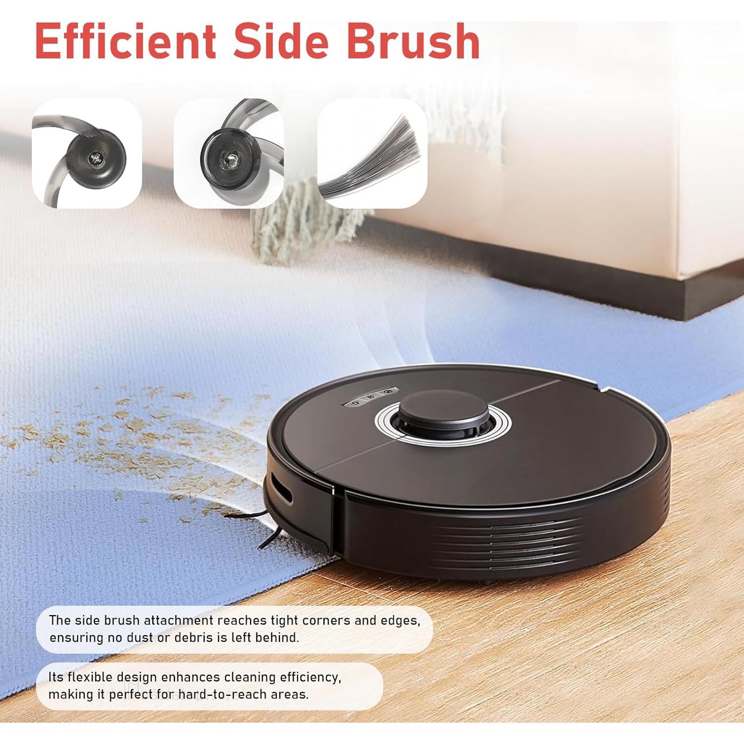 Kit de Accesorios para Aspiradora Robot Roborock Q7 M5 - 1 Cepillo Principal, 4 Laterales, 4 Filtros HEPA, 6 Paños de Mopa