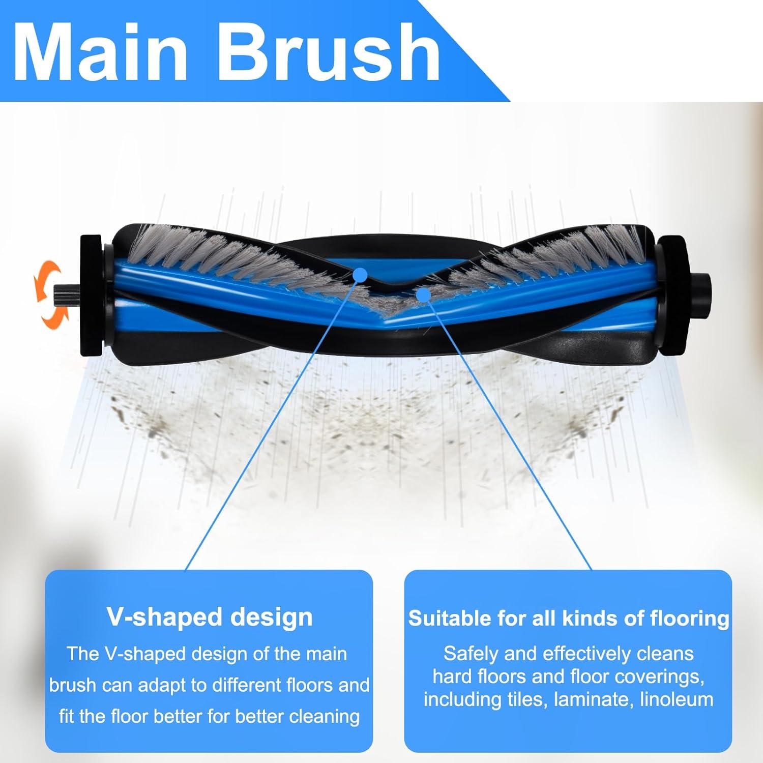 Repuestos para Aspiradora Robot Ecovacs Deebot X9 Pro Omni - 1 Cepillo Principal, 2 Rodillos, 4 Filtros, 4 Bolsas, 4 Cepillos Laterales