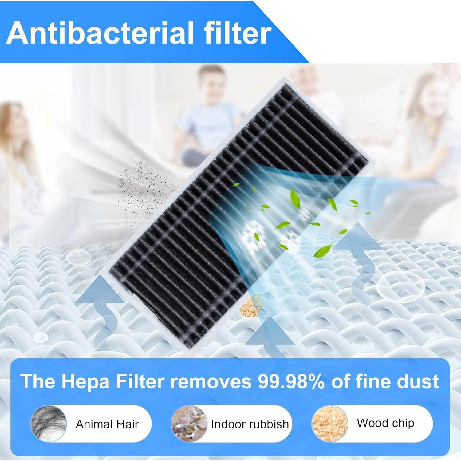 Repuestos para Aspiradora Robot Ecovacs Deebot X9 Pro Omni - 1 Cepillo Principal, 2 Rodillos, 4 Filtros, 4 Bolsas, 4 Cepillos Laterales