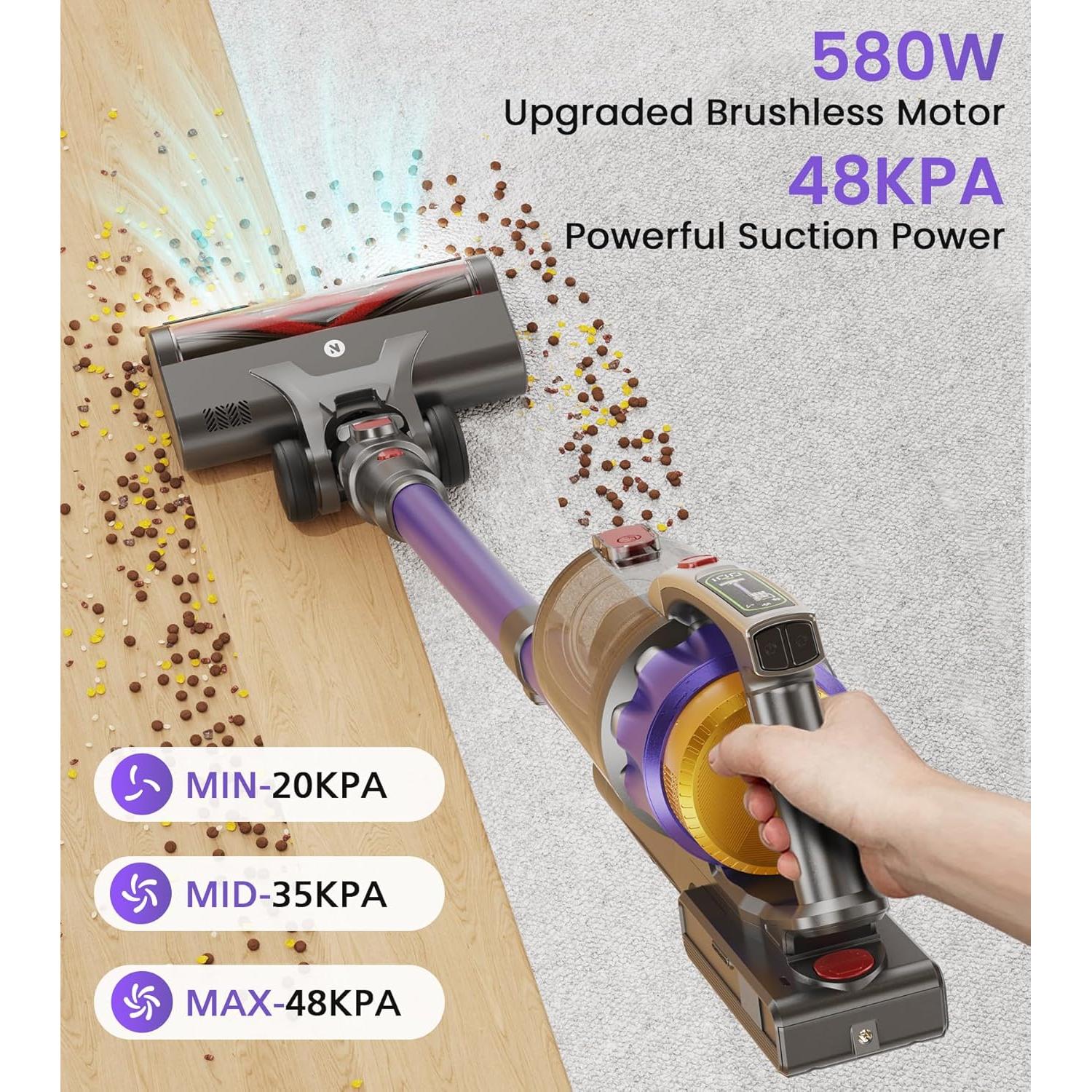 Aspiradora Inalámbrica NADALY N7 580W 48KPA 65Min Recargable