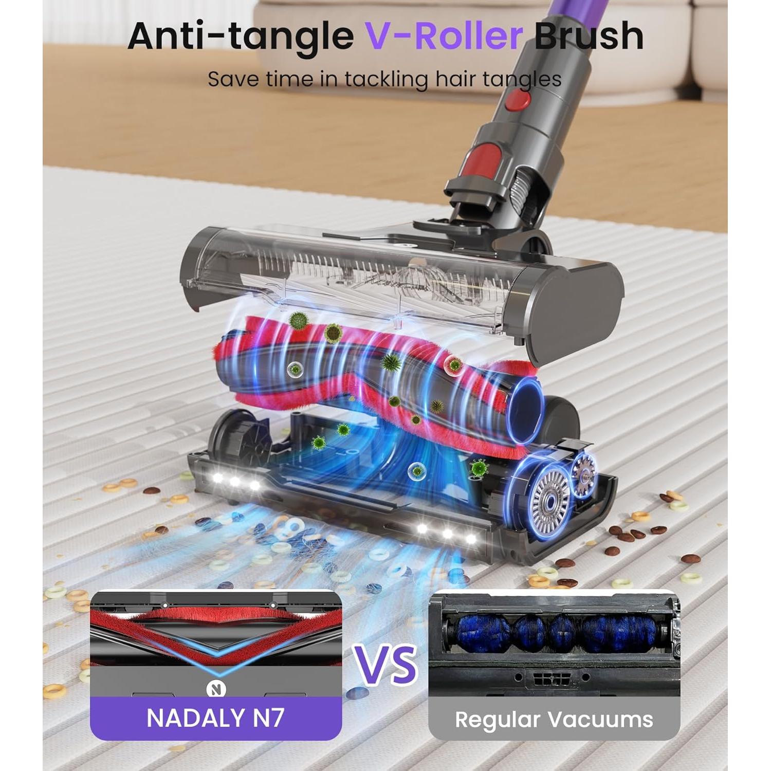 Aspiradora Inalámbrica NADALY N7 580W 48KPA 65Min Recargable