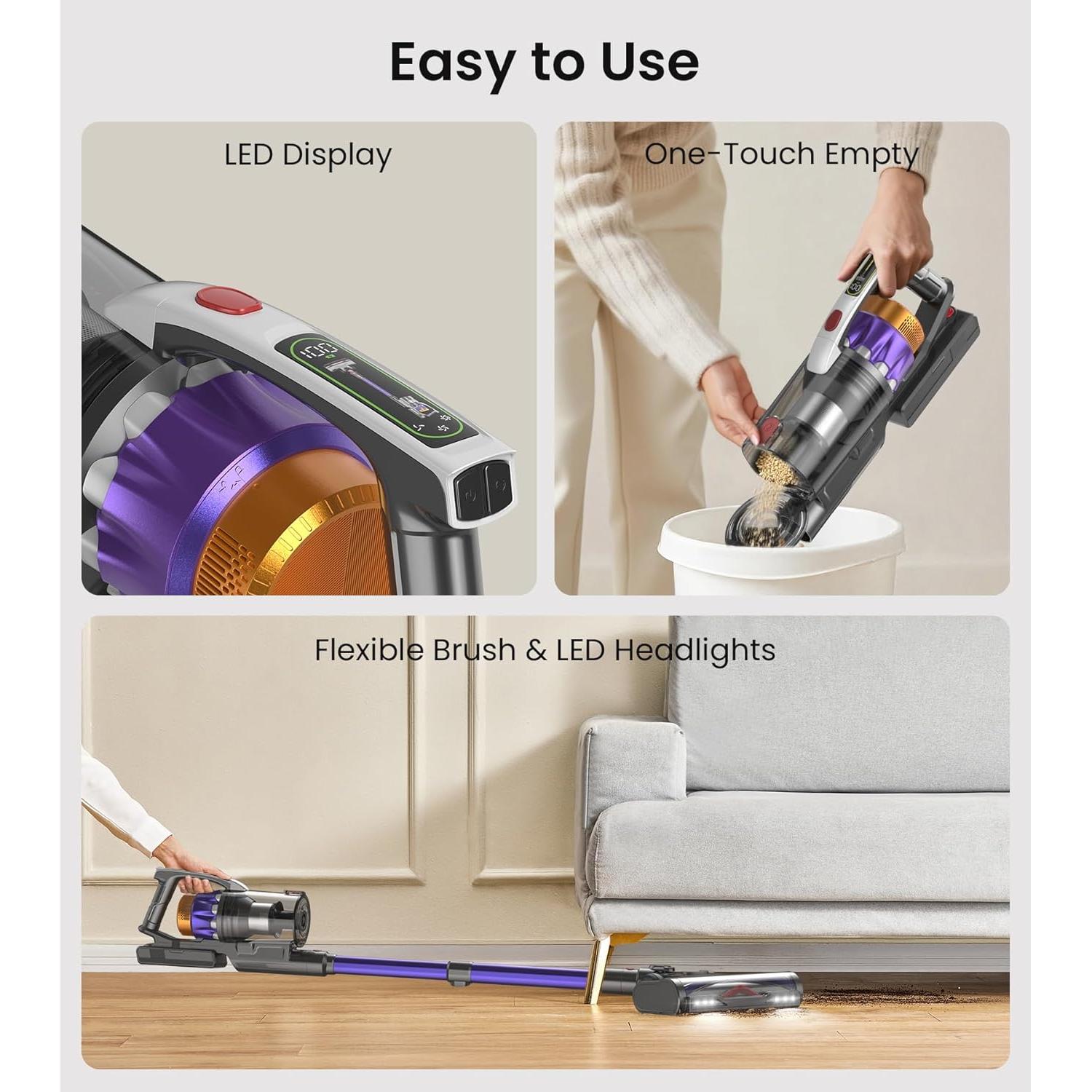 Aspiradora Inalámbrica NADALY N7 580W 48KPA 65Min Recargable