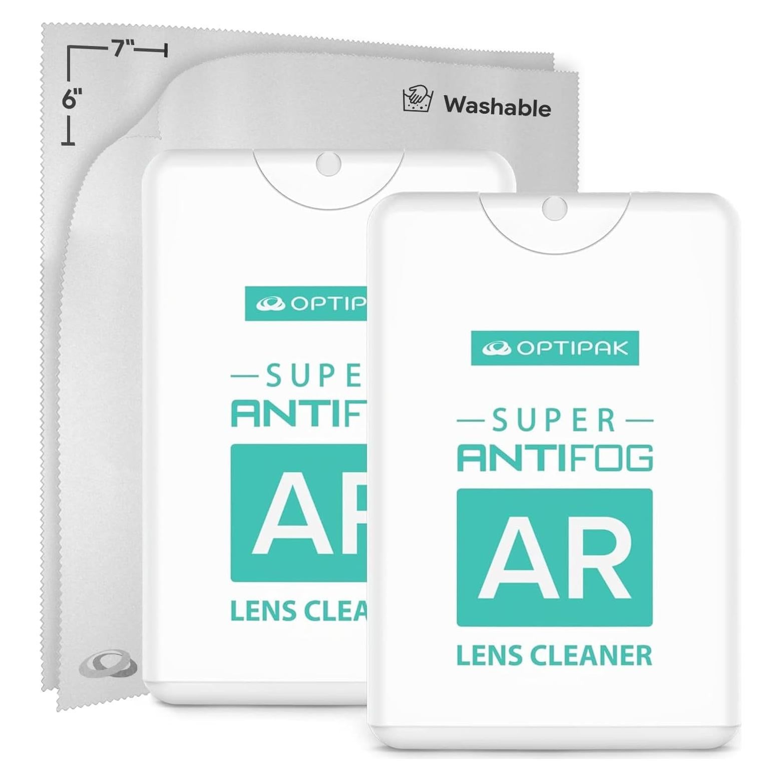 Kit Limpiador de Gafas Antivaho OPTIPAK 2x20ml + 2 Paños