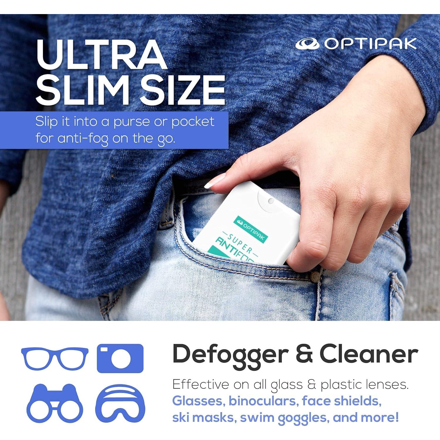 Kit Limpiador de Gafas Antivaho OPTIPAK 2x20ml + 2 Paños