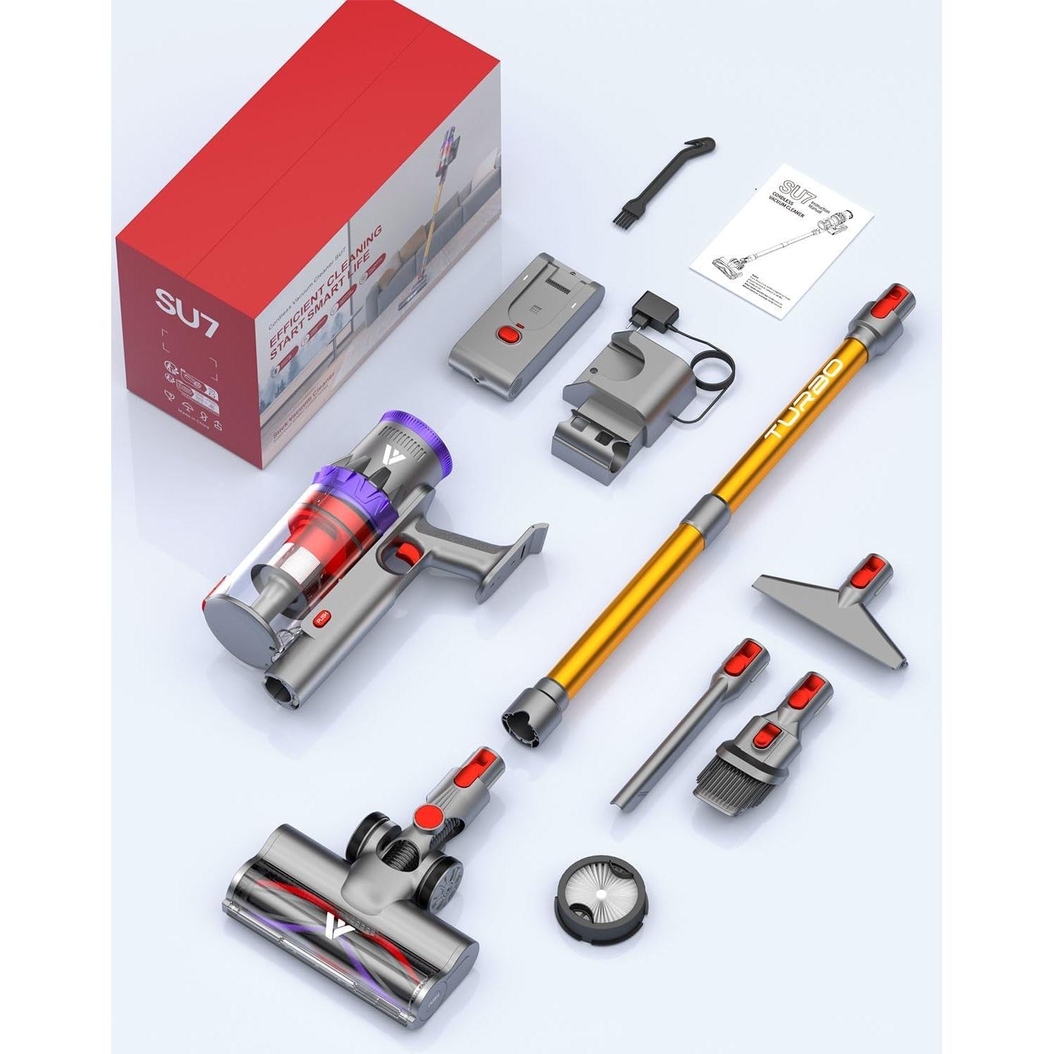 Aspiradora Inalámbrica Coovy SU7, 580W, 75 Min, HEPA