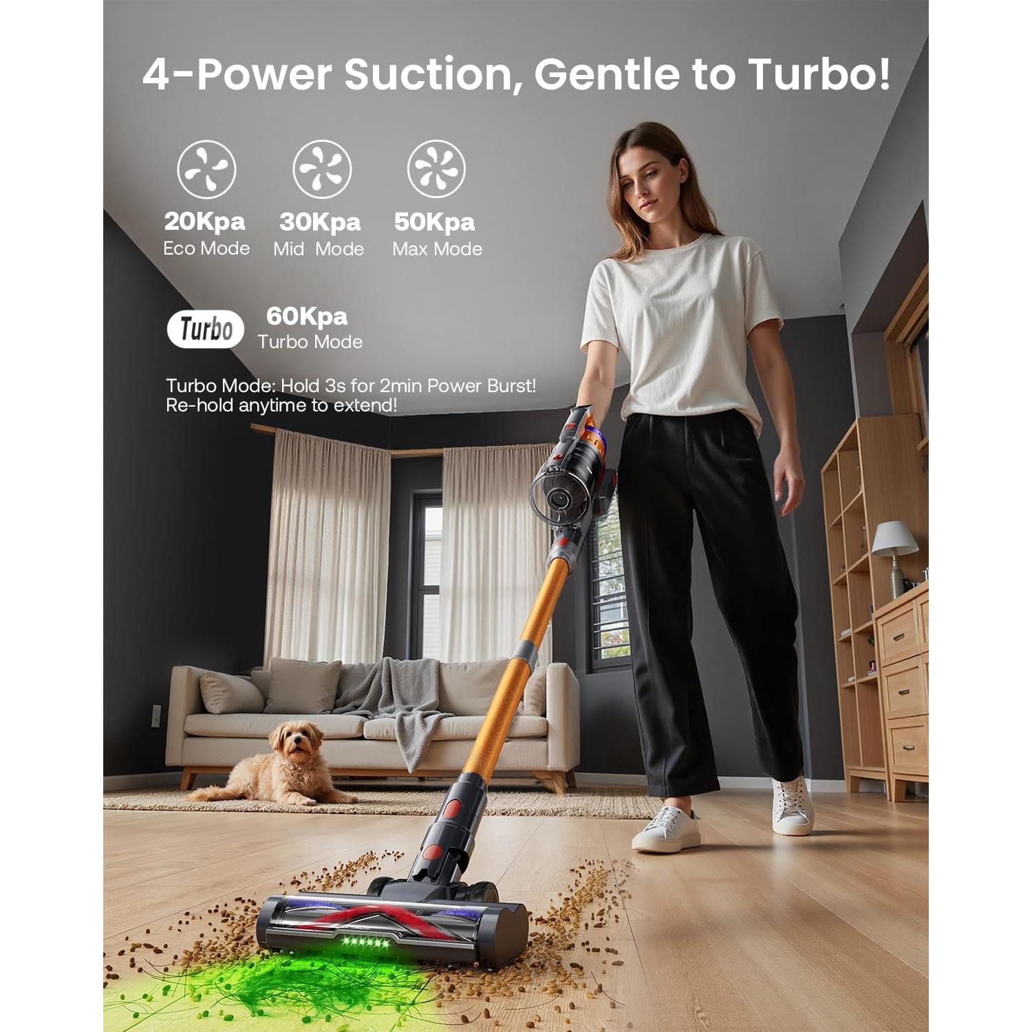 Aspiradora Inalámbrica Trucozie T553 60Kpa 70min para Mascotas