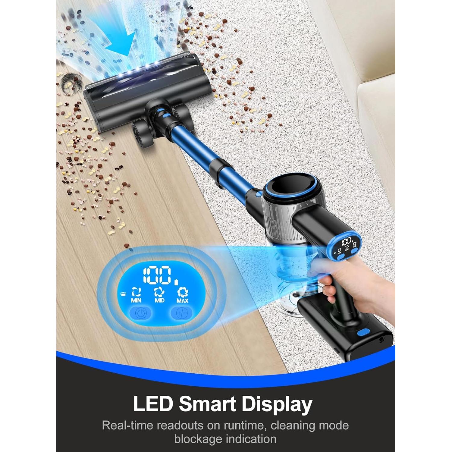 Aspiradora Inalámbrica OUYFHK A27D 8 en 1 40KPA Azul