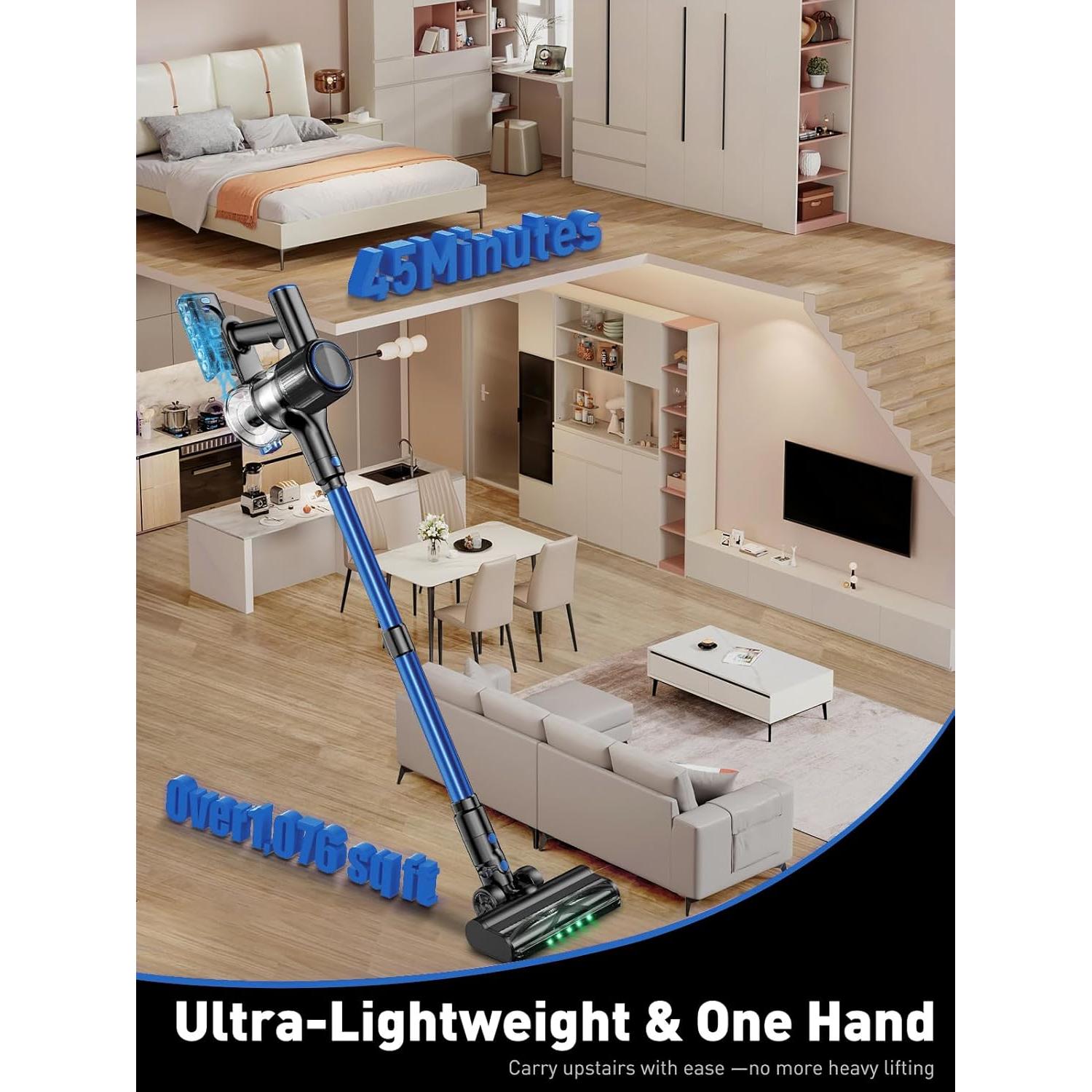Aspiradora Inalámbrica OUYFHK A27D 8 en 1 40KPA Azul