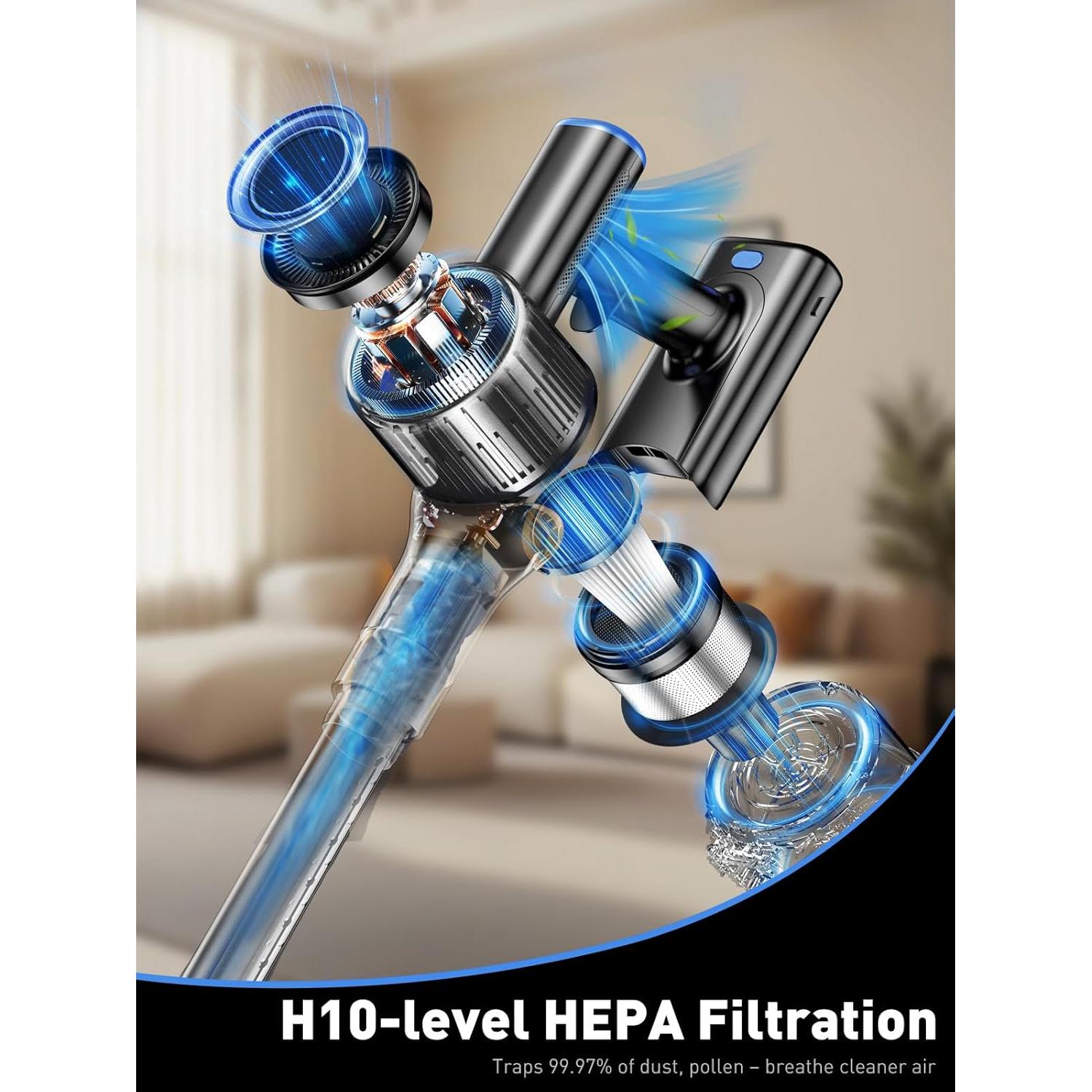 Aspiradora Inalámbrica OUYFHK A27D 8 en 1 40KPA Azul