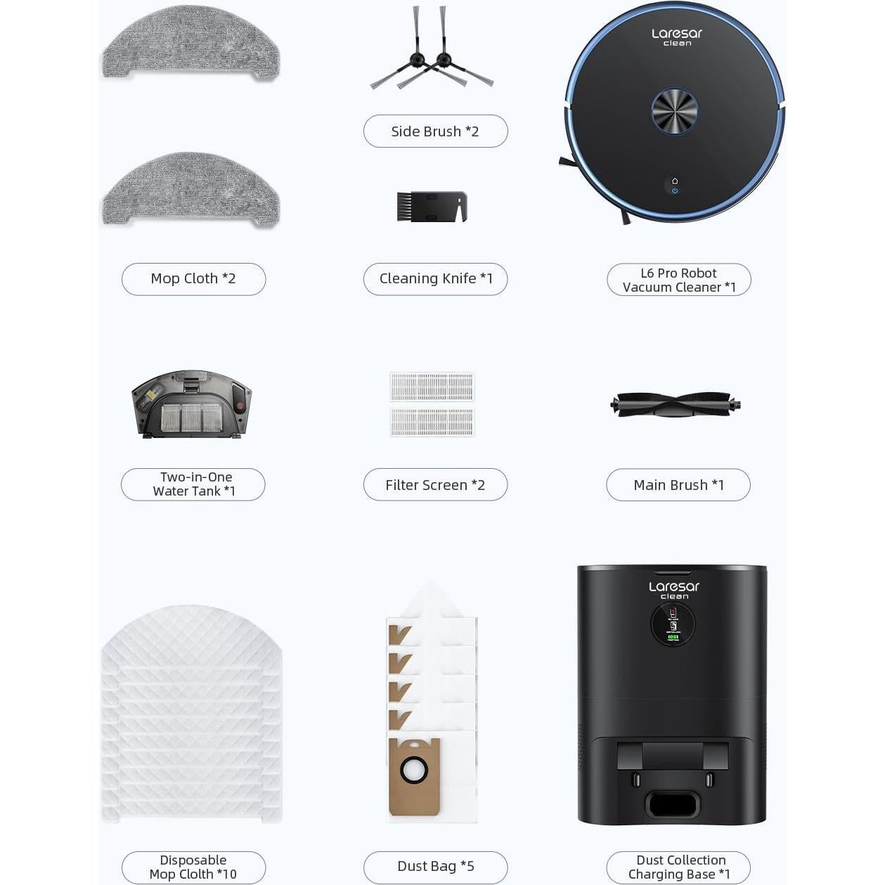 Aspiradora Robótica Laresar Clean CRV502 3500Pa con Mopa