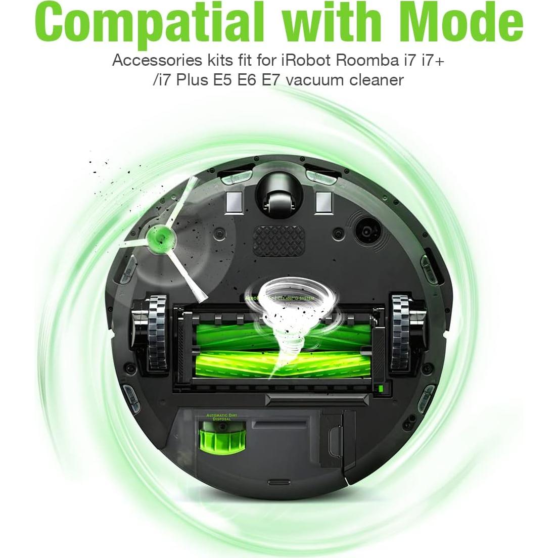 Accesorios de Repuesto iRobot Roomba i3 i4 i6 i7 i8 E5 E6 E7 - 1 Juego de Cepillos y Filtros HEPA