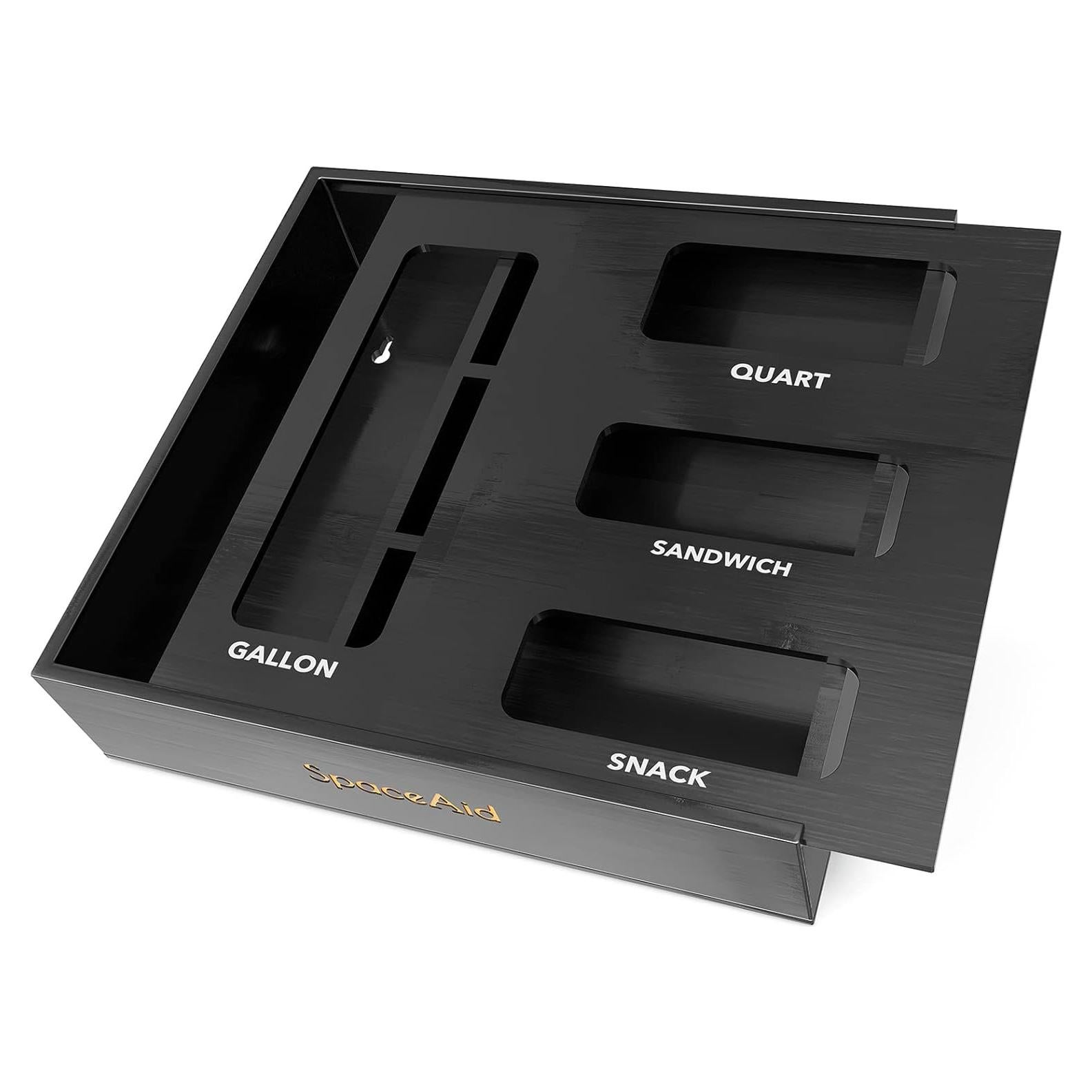 Organizador de Bolsas SpaceAid de Bambú Negro 4 Compartimentos