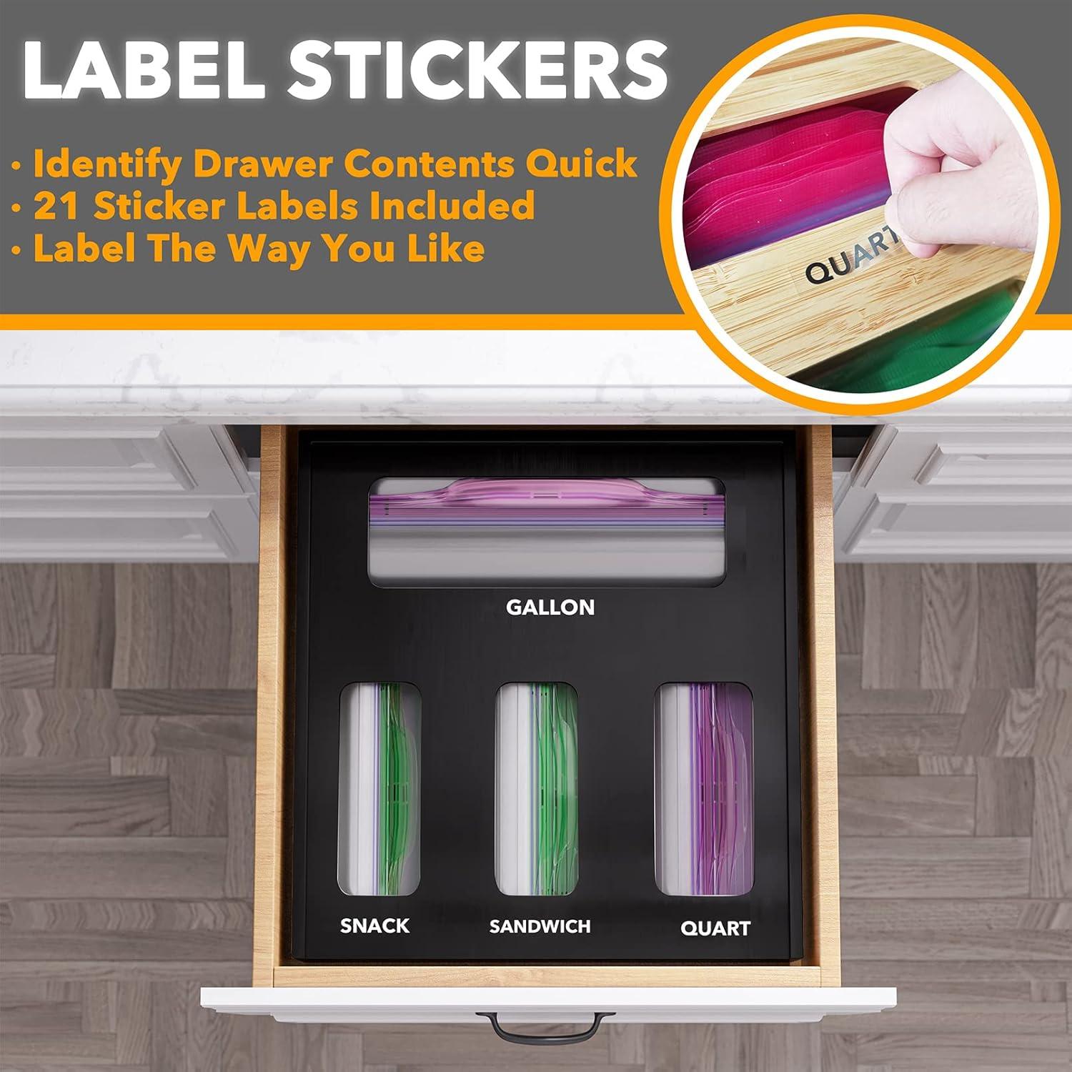 Organizador de Bolsas SpaceAid de Bambú Negro 4 Compartimentos