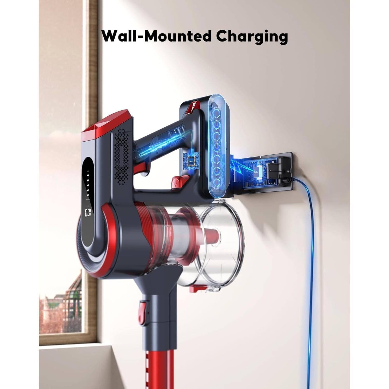 Aspiradora Inalámbrica Powerffy A17, 450W, 55 Min, HEPA