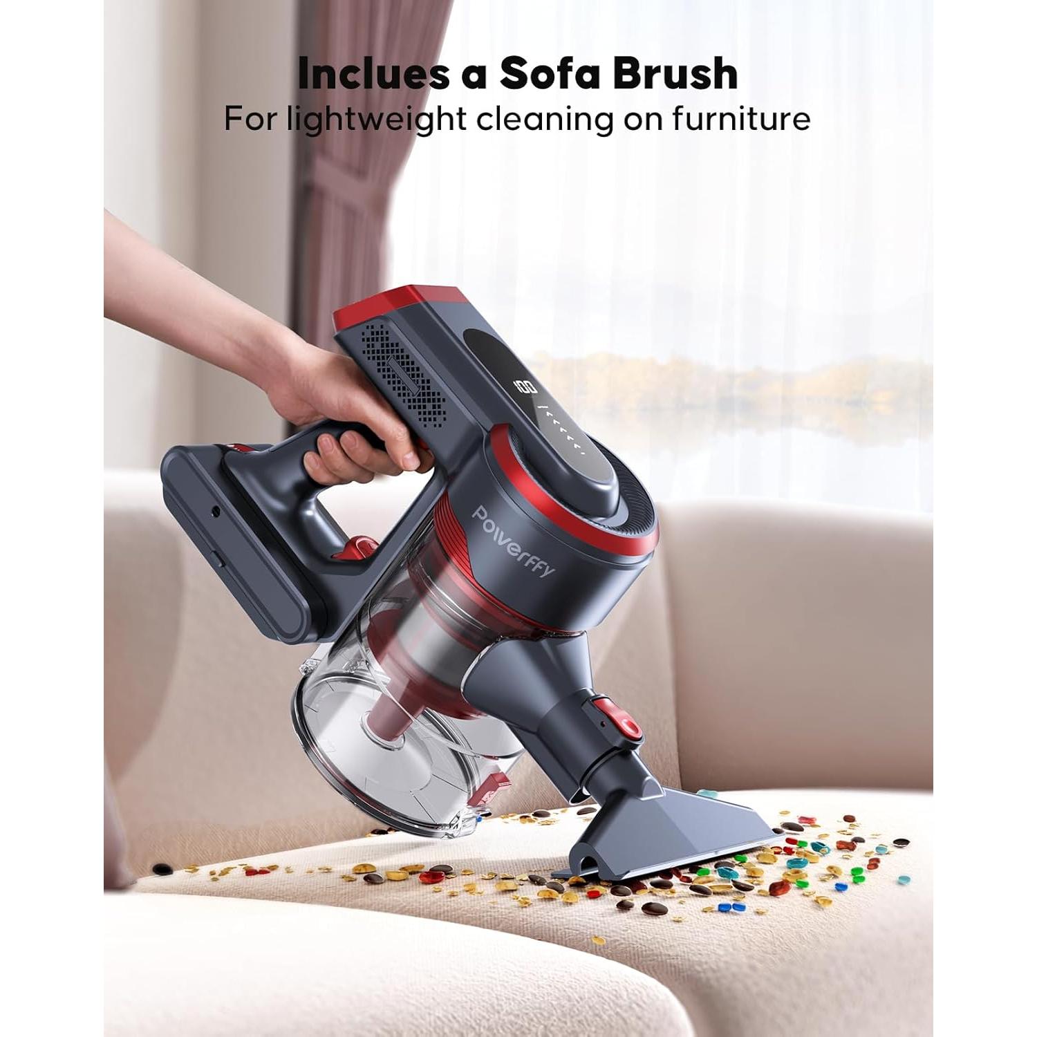 Aspiradora Inalámbrica Powerffy A17, 450W, 55 Min, HEPA