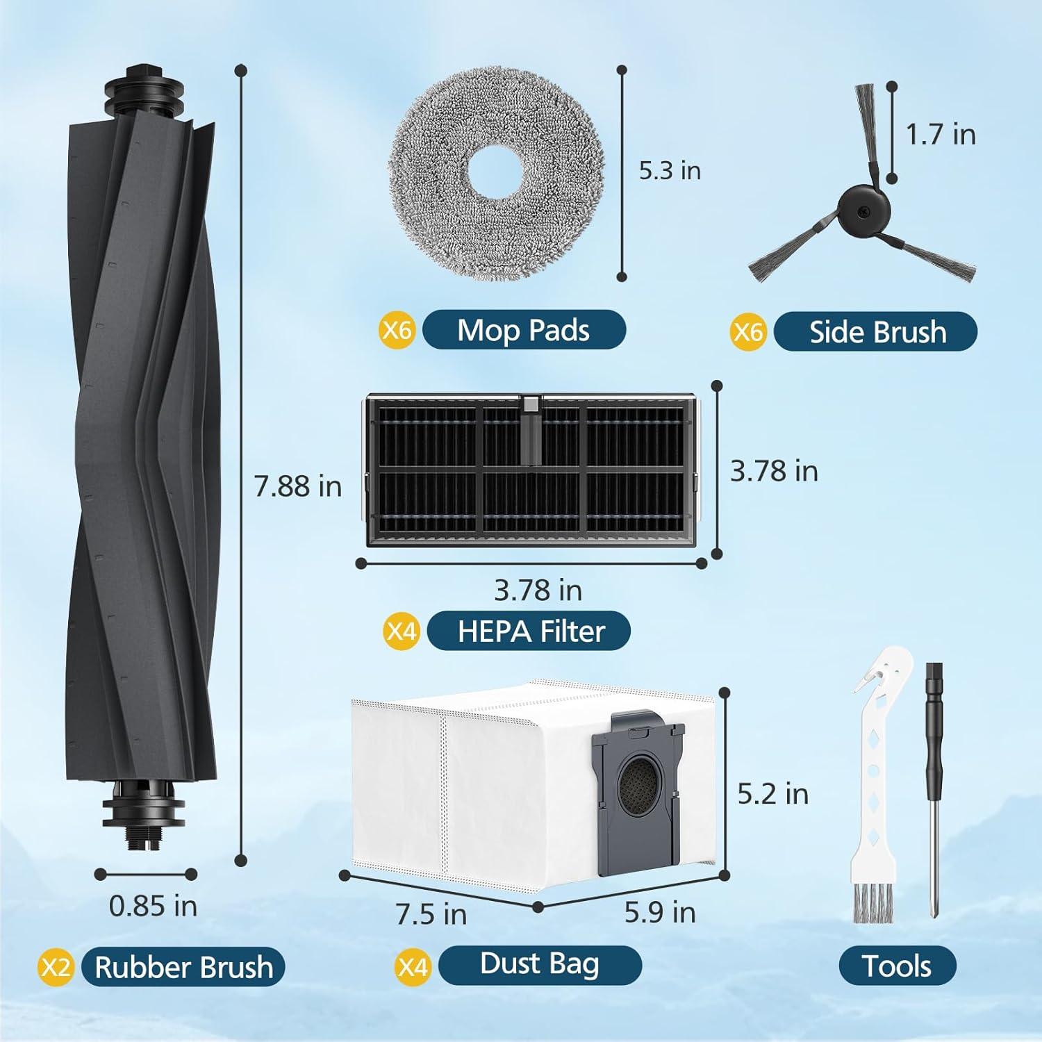 Kit de Accesorios para Robot Aspiradora Dreame y MOVA - 24 Piezas
