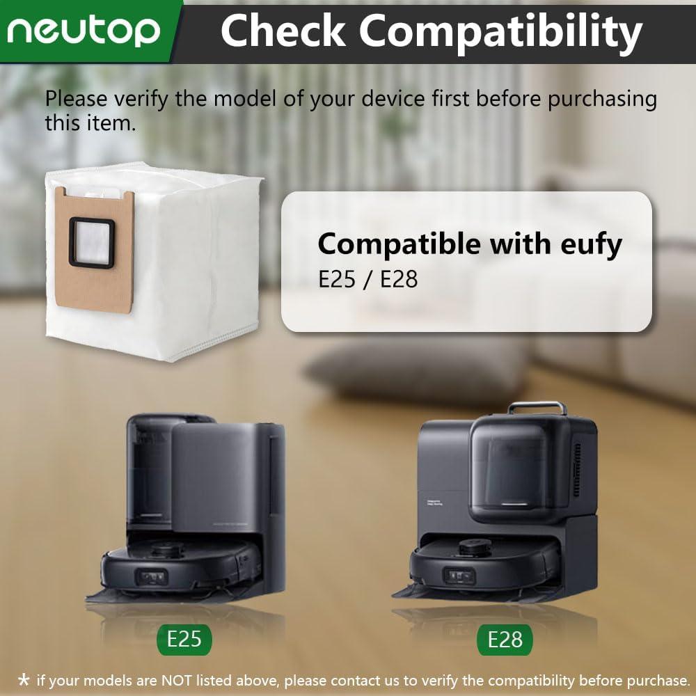 Bolsas de polvo desechables Neutop para eufy E25/E28 - 12 unidades