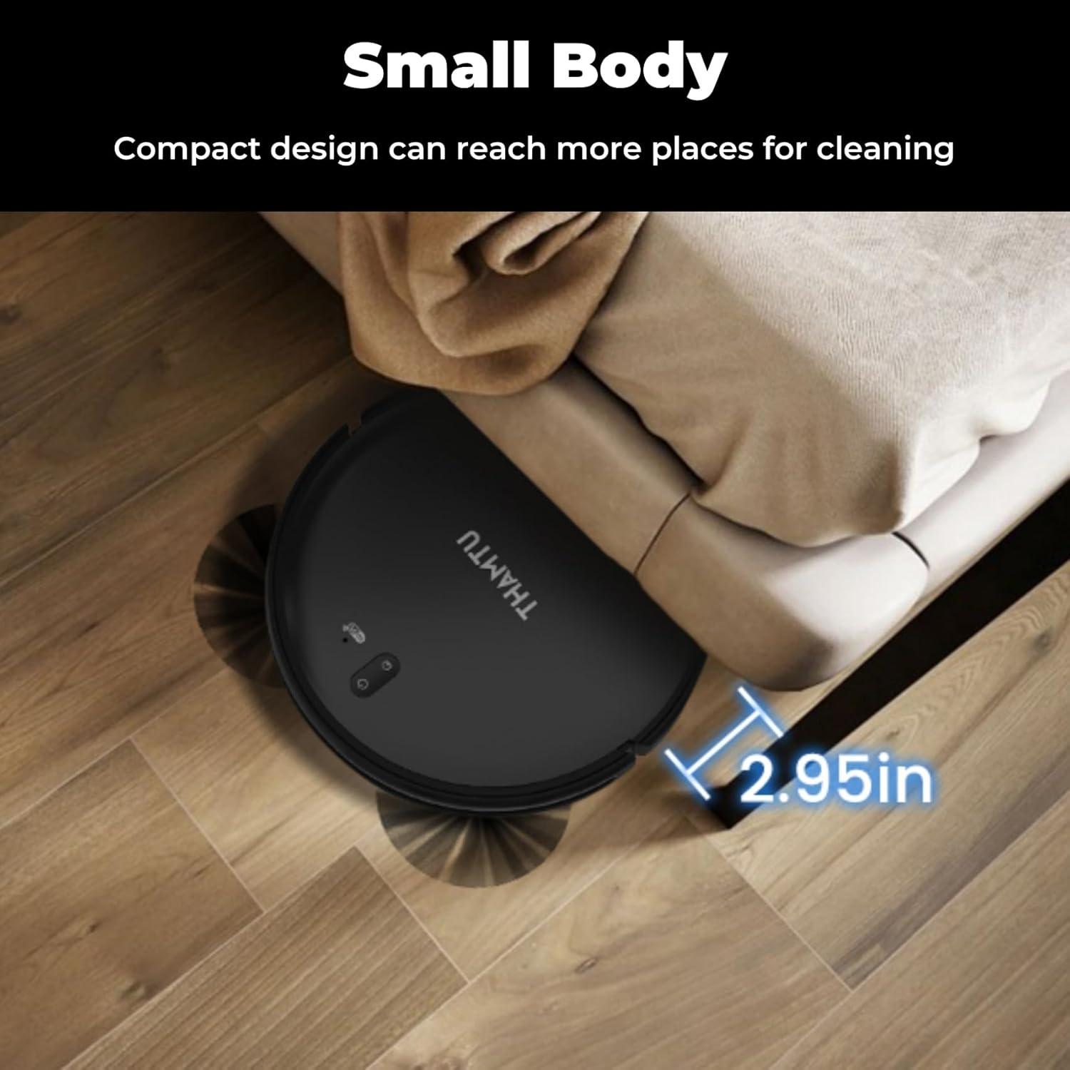 Aspiradora Robot Thamtu con Navegación Inteligente y Escoba de Goma
