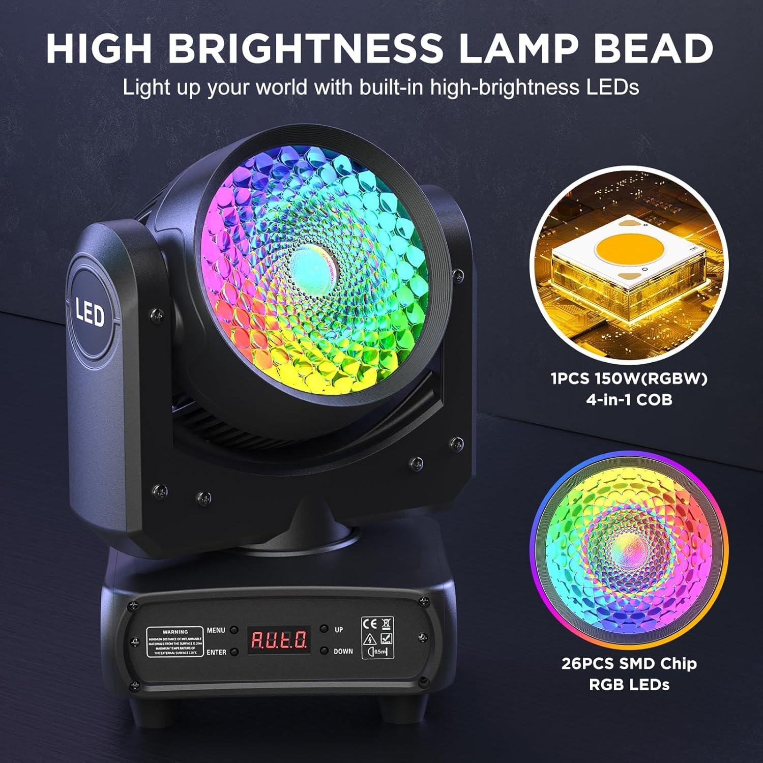 Luz de Cabeza Móvil 150W RGBW DMX para Fiesta y Club