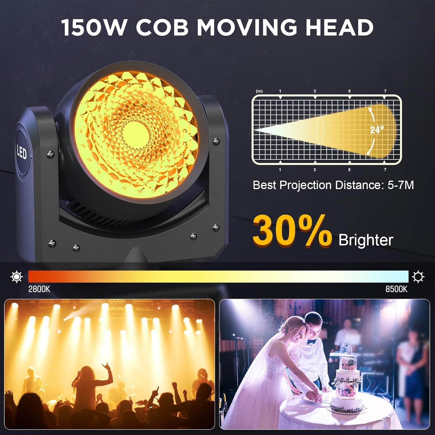 Luz de Cabeza Móvil 150W RGBW DMX para Fiesta y Club