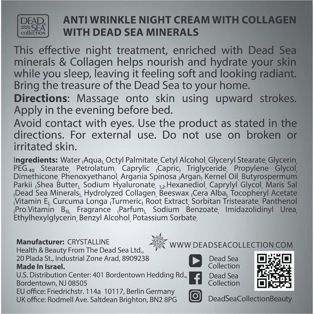 Crema Facial Nocturna Hidratante Colección Mar Muerto 50ml