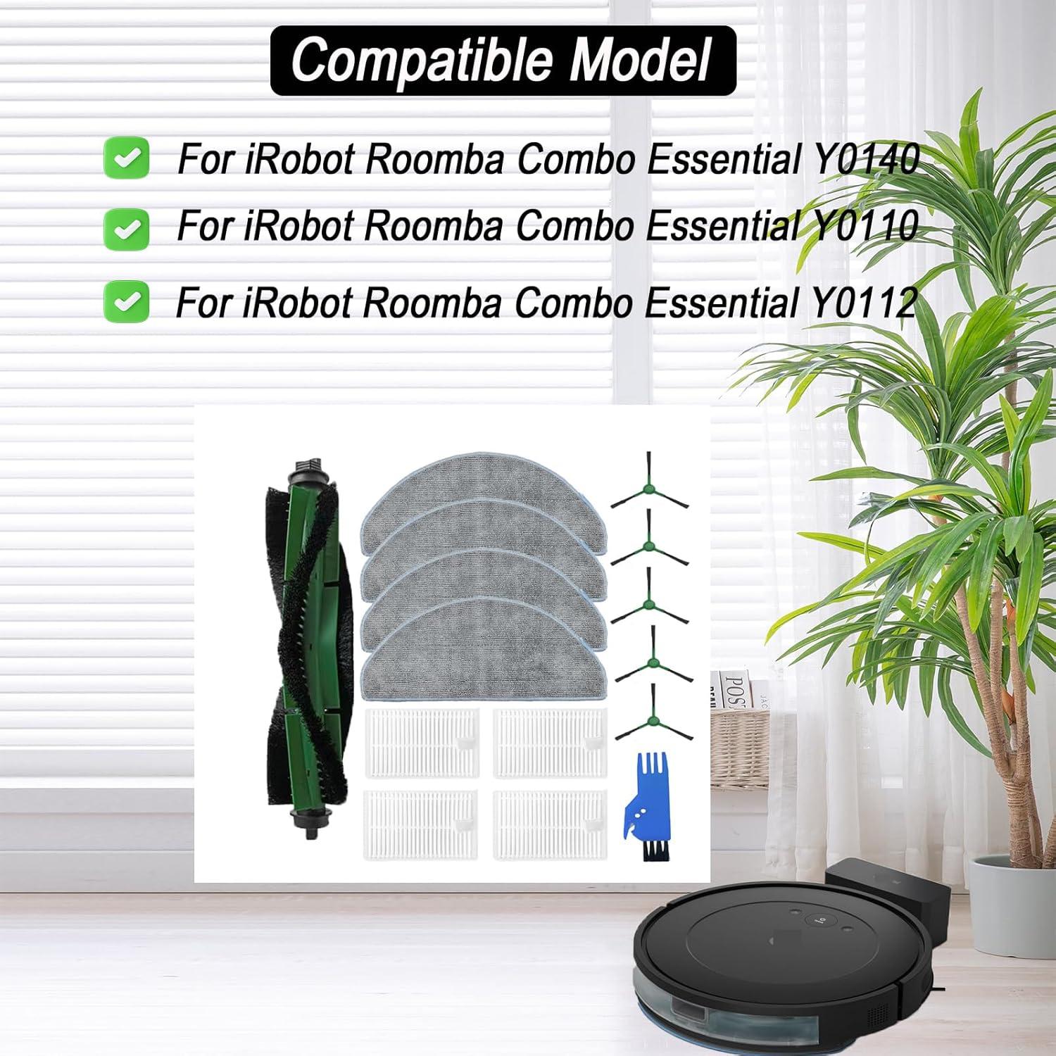 Kit de Accesorios para iRobot Roomba Combo Frexusuent - 1 Cepillo, 4 Filtros HEPA, 4 Paños de Mopa