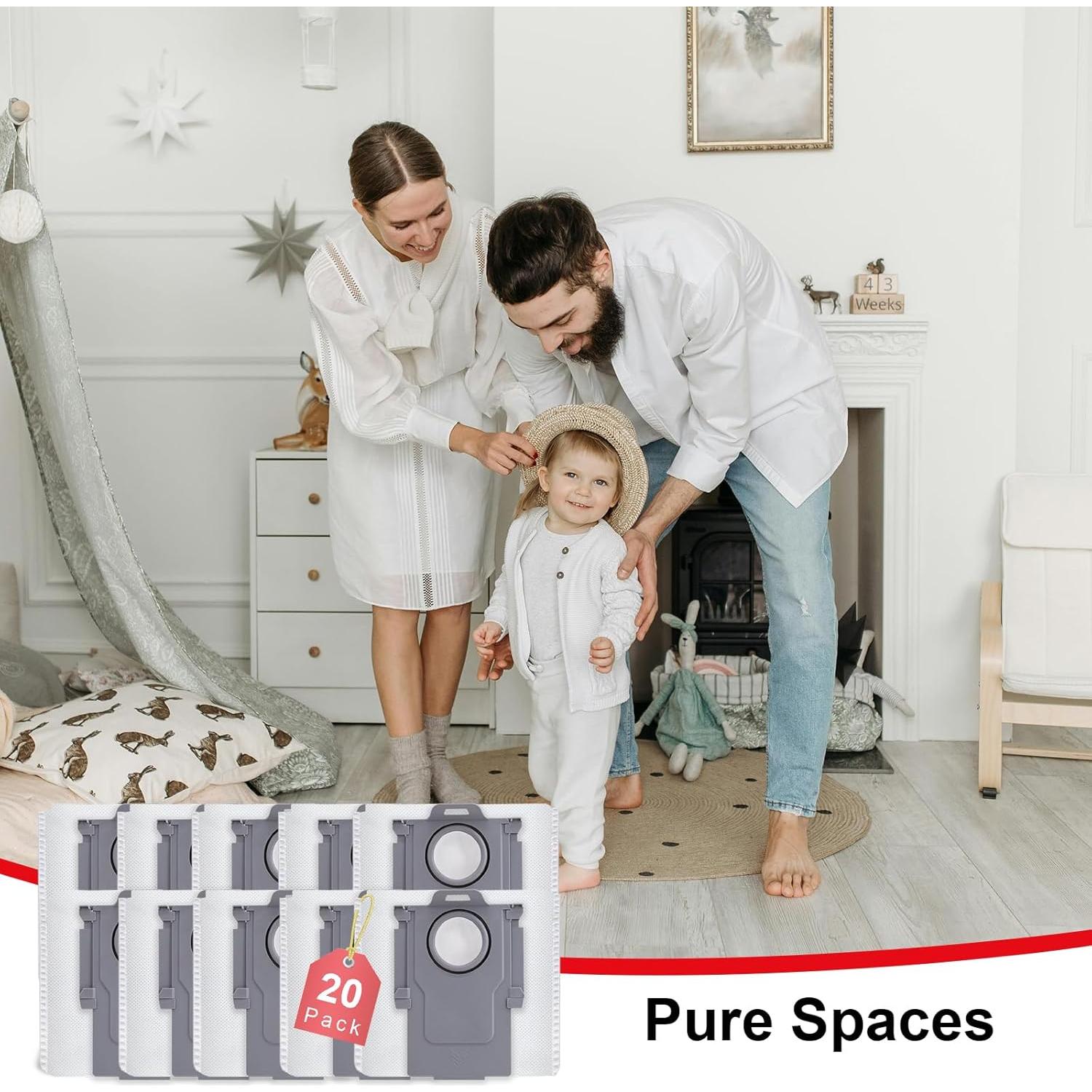 Paquete de 20 bolsas de polvo Qrevo para aspiradoras 3L