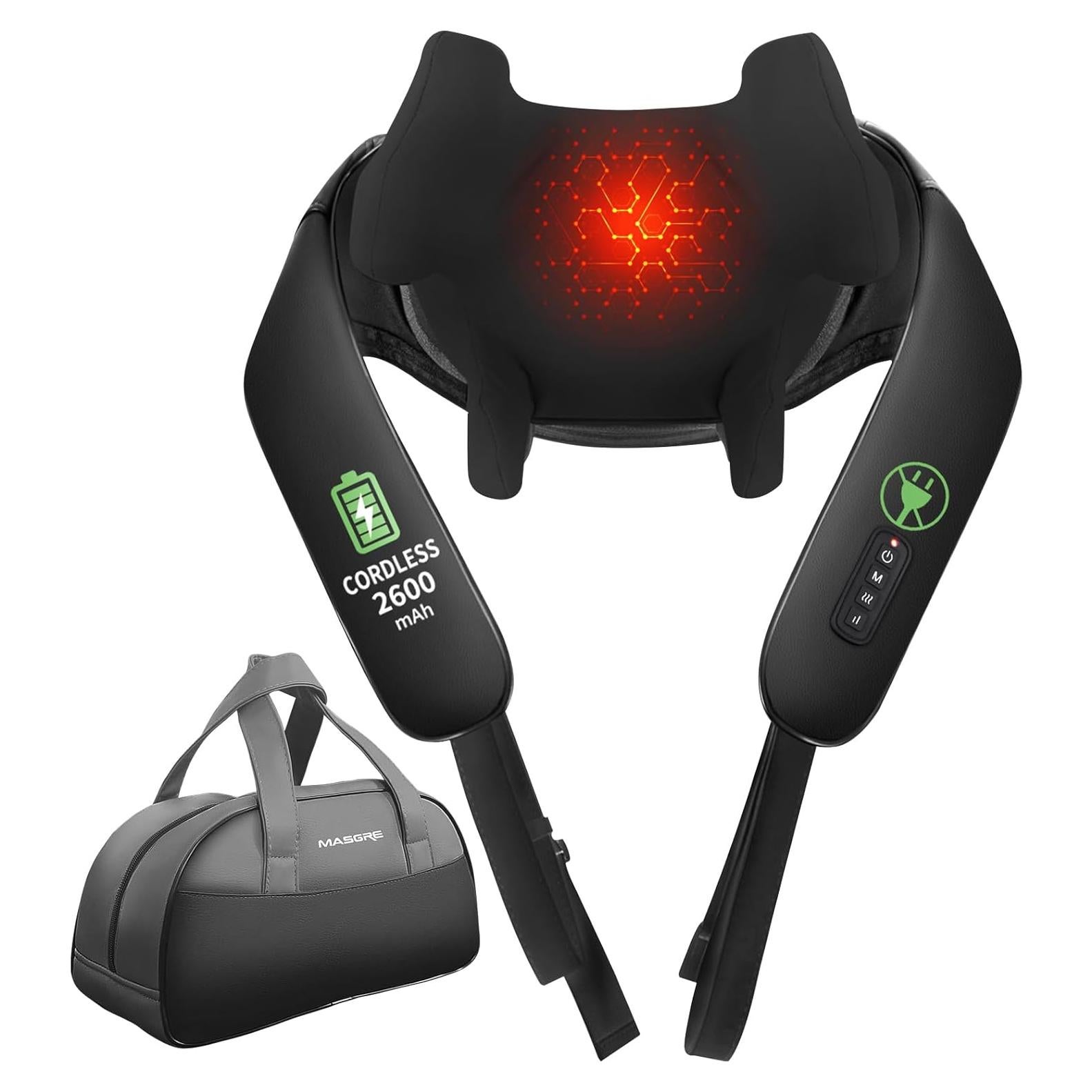 Masajeador de Cuello y Espalda Shiatsu MASGRE 2600mAh Inalámbrico