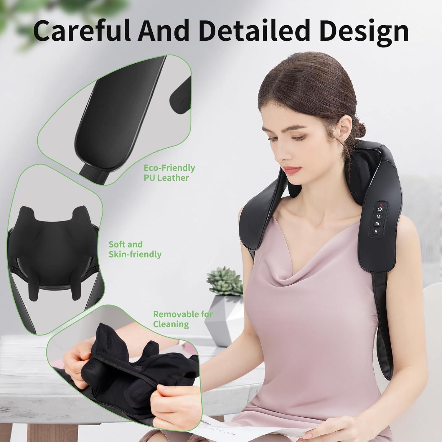 Masajeador de Cuello y Espalda Shiatsu MASGRE 2600mAh Inalámbrico