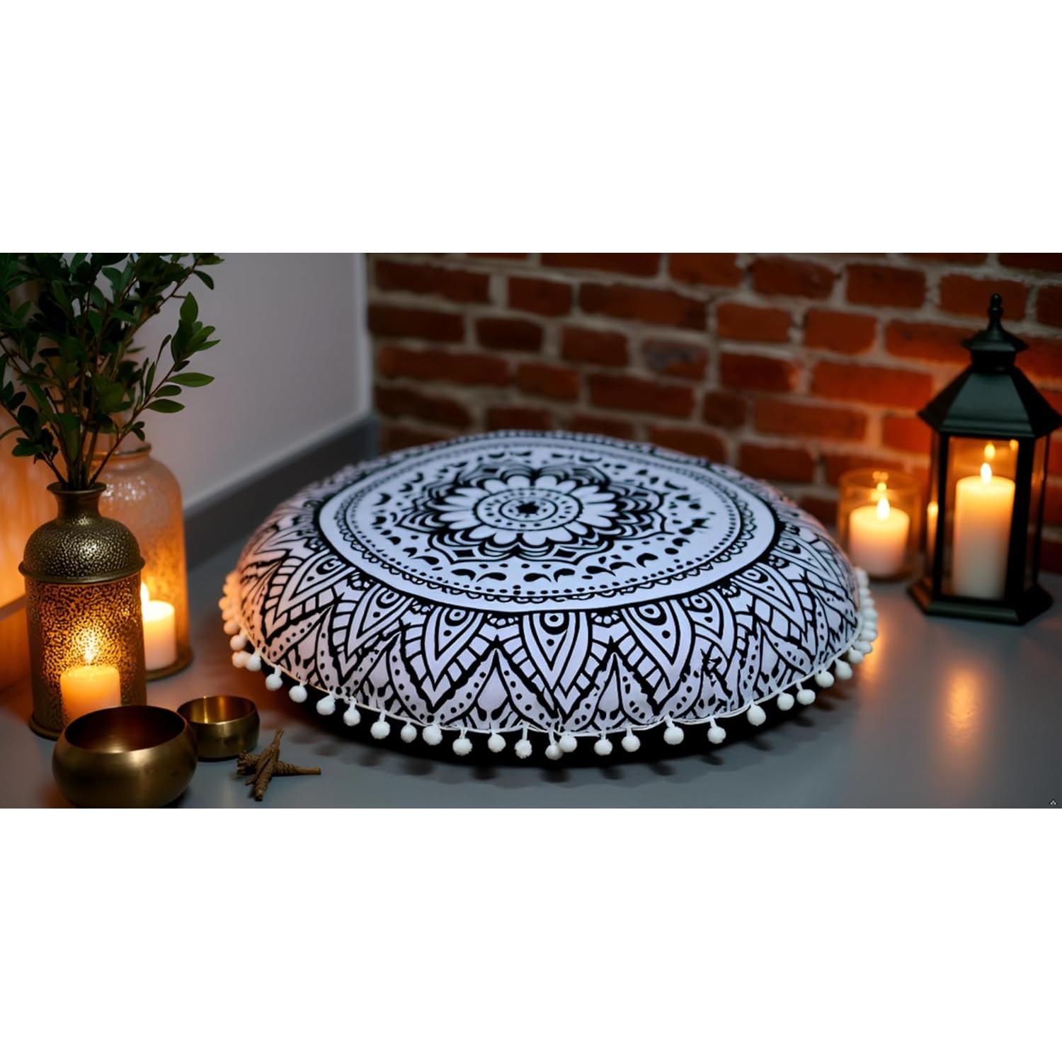 Funda de Almohada Redonda CRAFT KALA 32" Algodón Bohemio