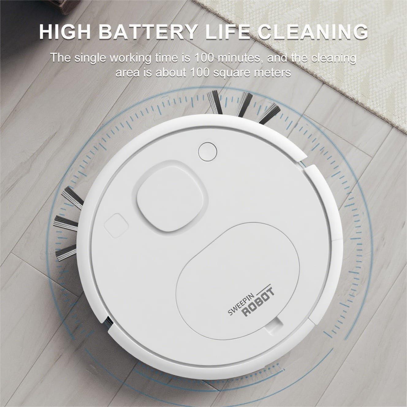 Aspiradora Robot Genérico 001 Blanca, Succión Potente y Silenciosa