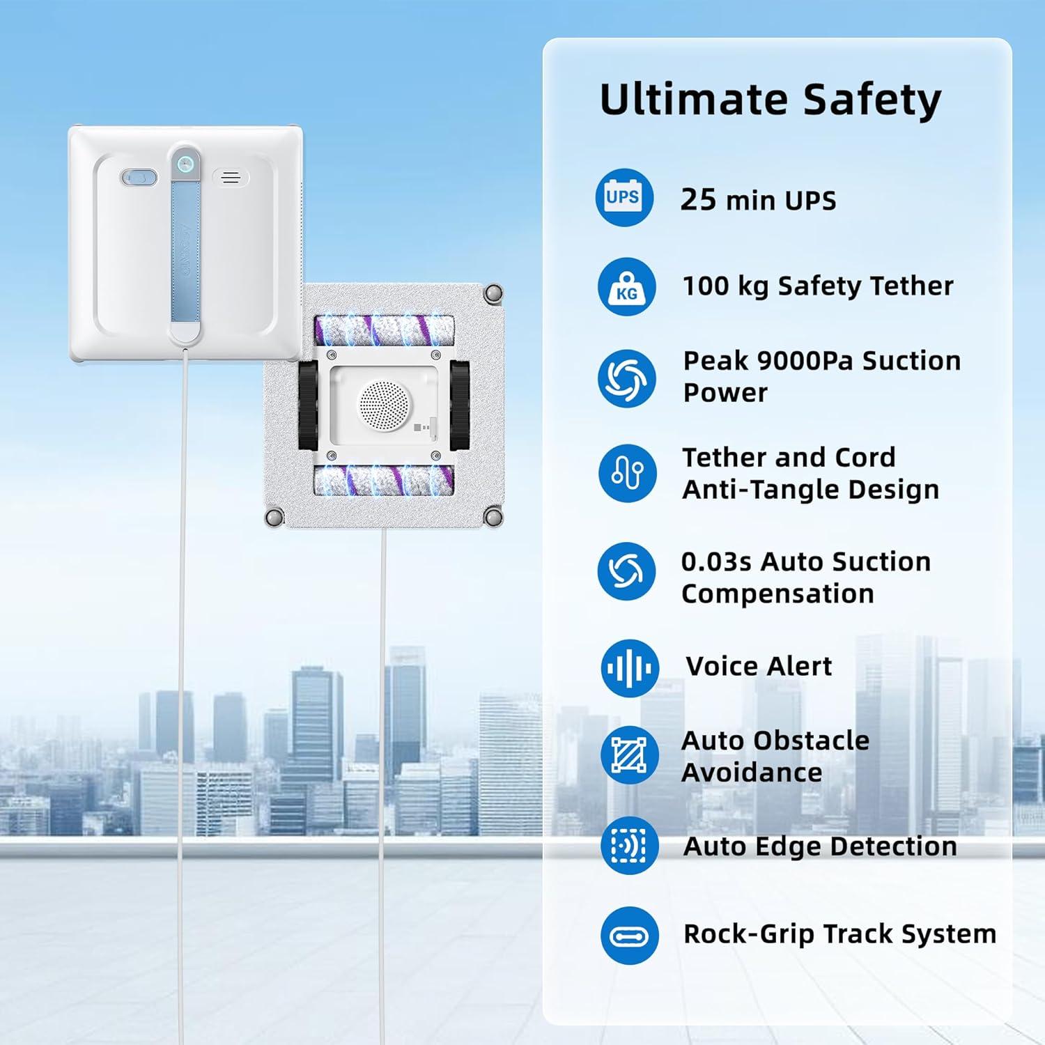 Robot Limpiador de Ventanas AGORVIO W50S - Tecnología Híbrida