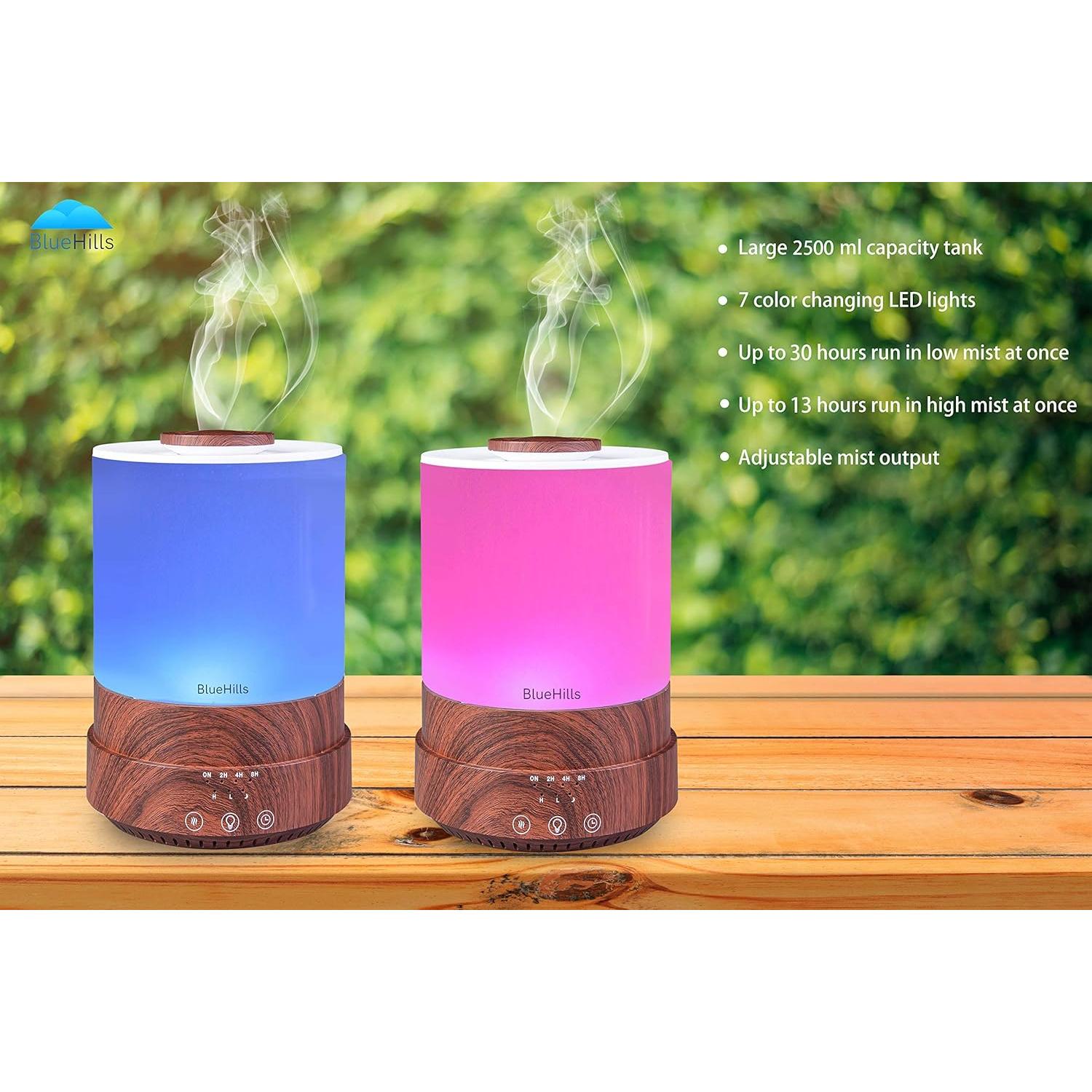 Difusor de Aceite Esencial BlueHills 2500ml con 7 LED