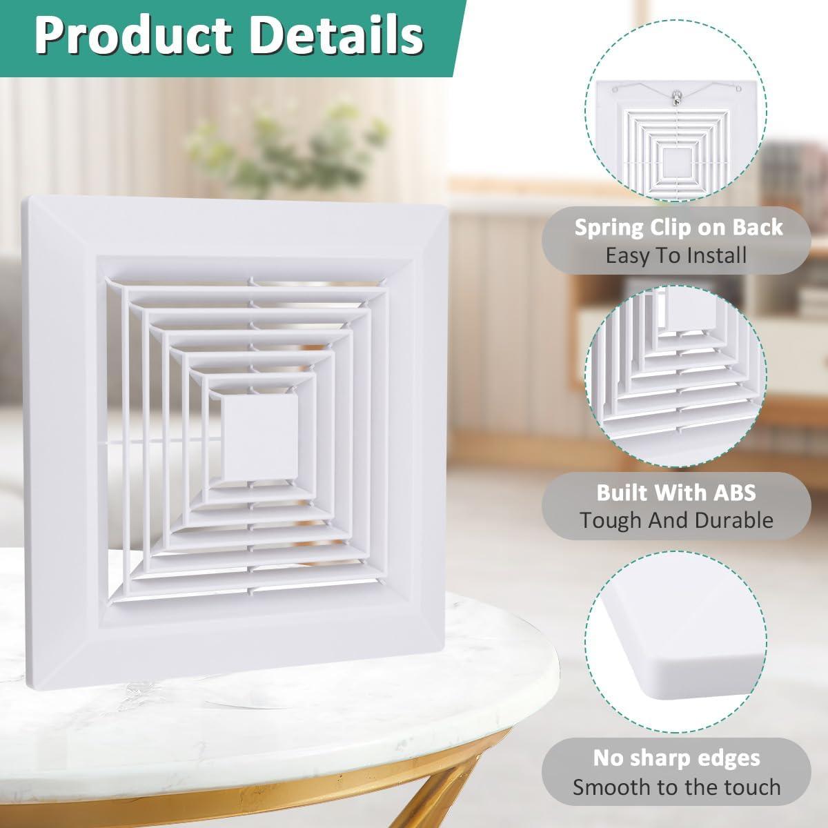 Cubierta Ventilador Extractor Baño WKZO 12x12 cm 2 Paquetes