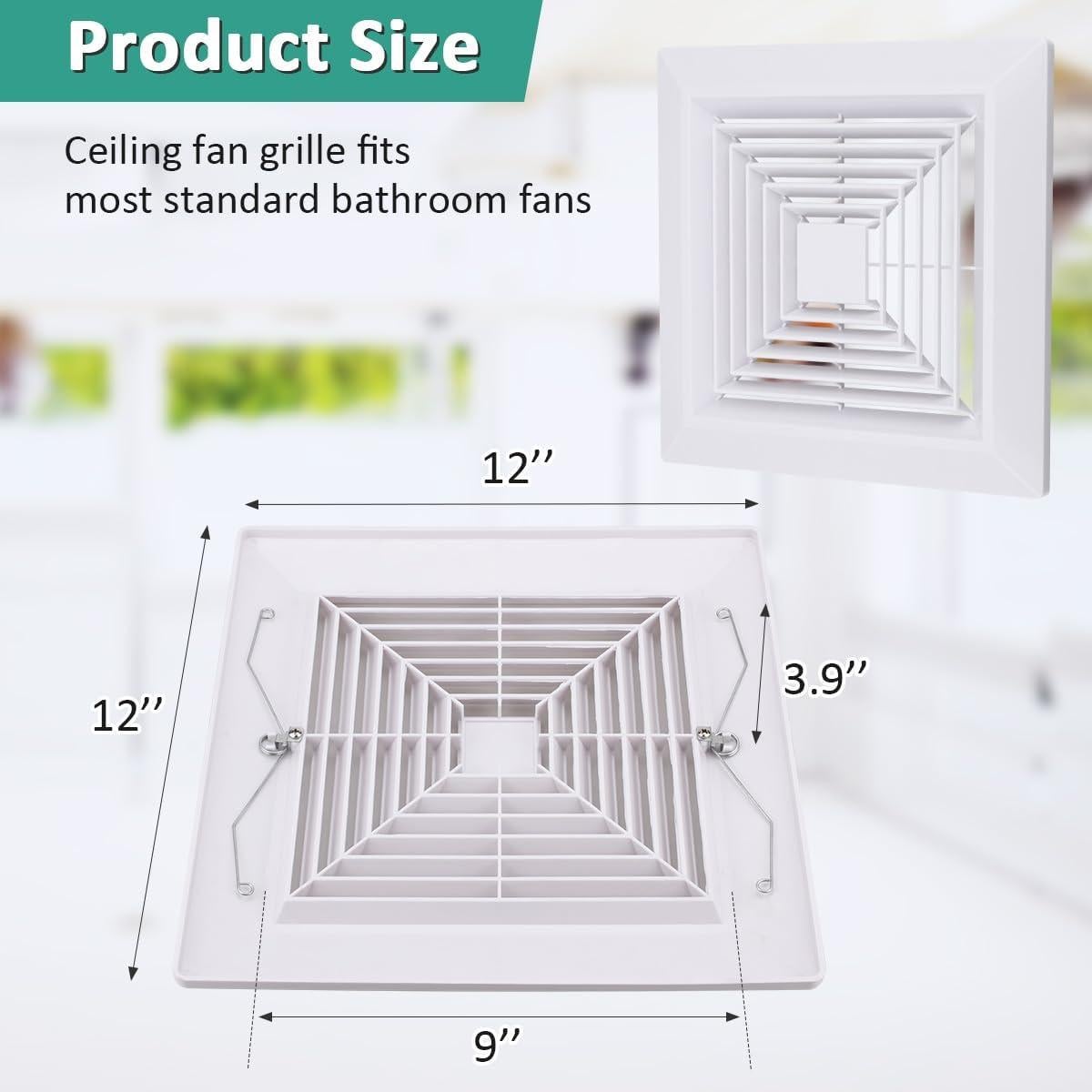 Cubierta Ventilador Extractor Baño WKZO 12x12 cm 2 Paquetes