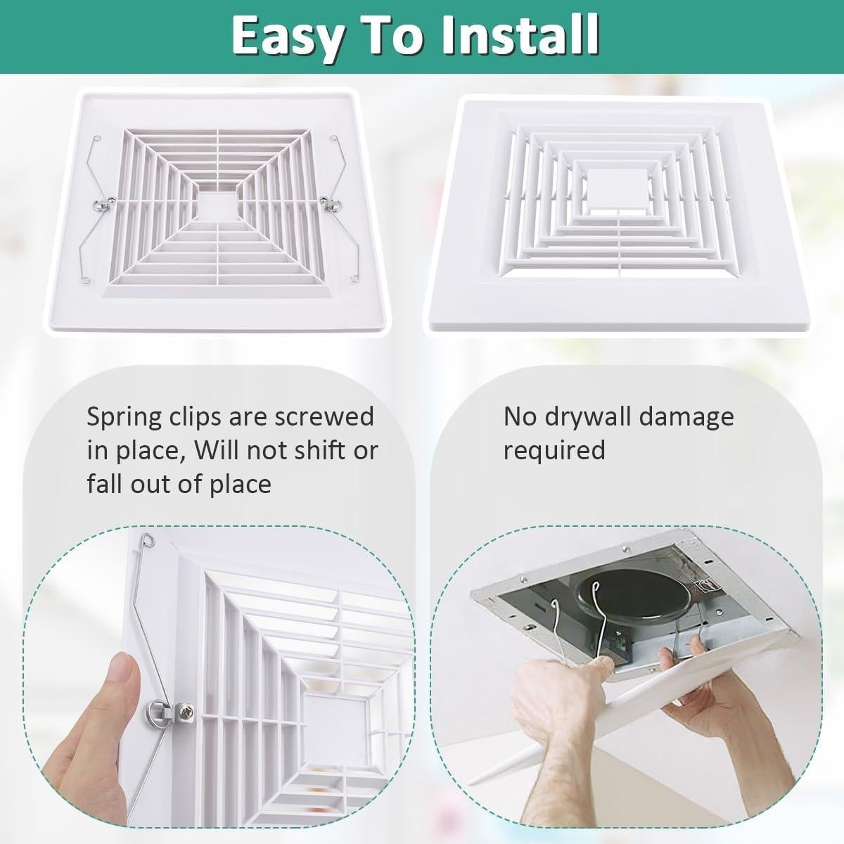 Cubierta Ventilador Extractor Baño WKZO 12x12 cm 2 Paquetes