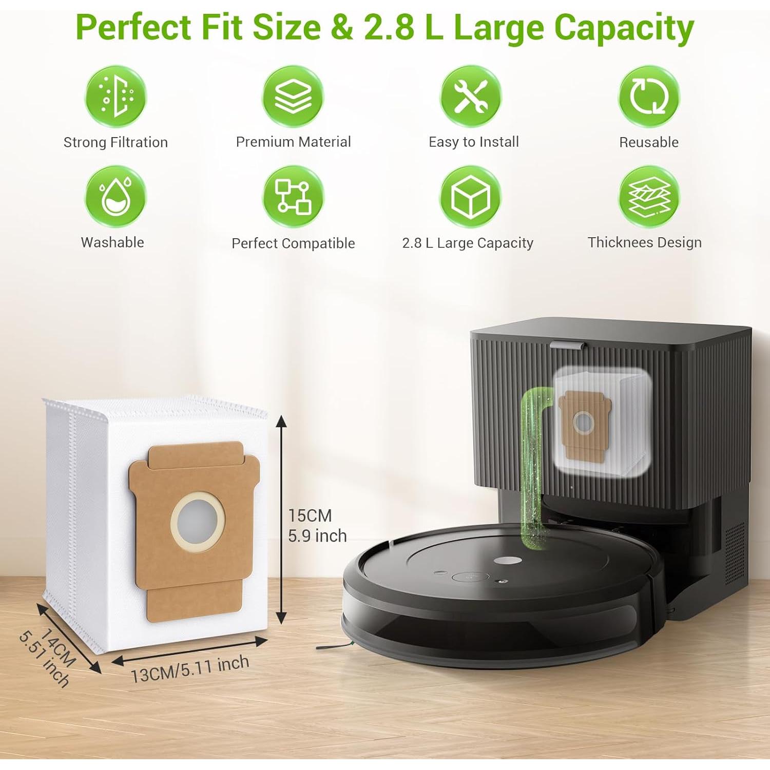 16 Bolsas de Polvo Bluevisk para iRobot Roomba Plus 405 Combo