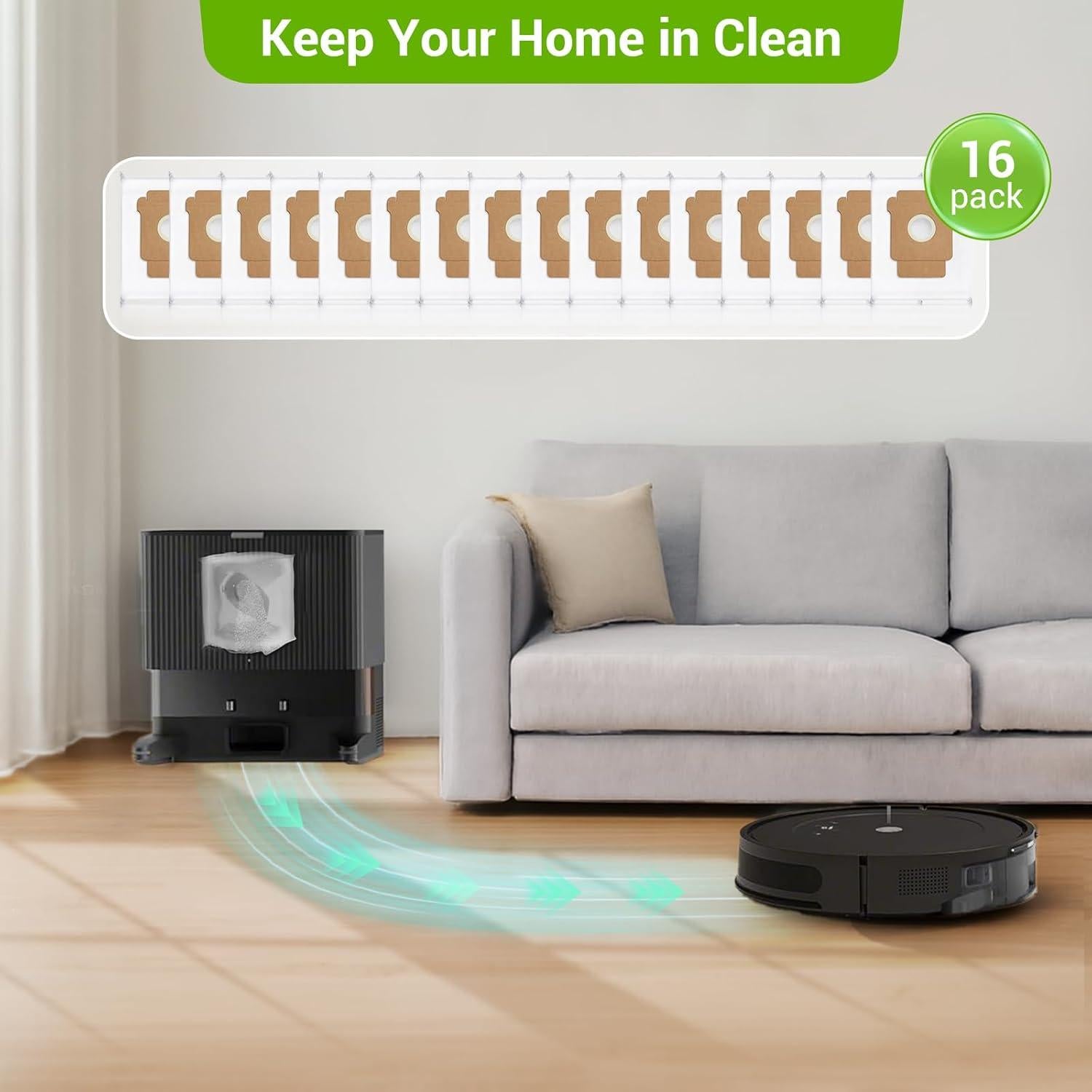 16 Bolsas de Polvo Bluevisk para iRobot Roomba Plus 405 Combo