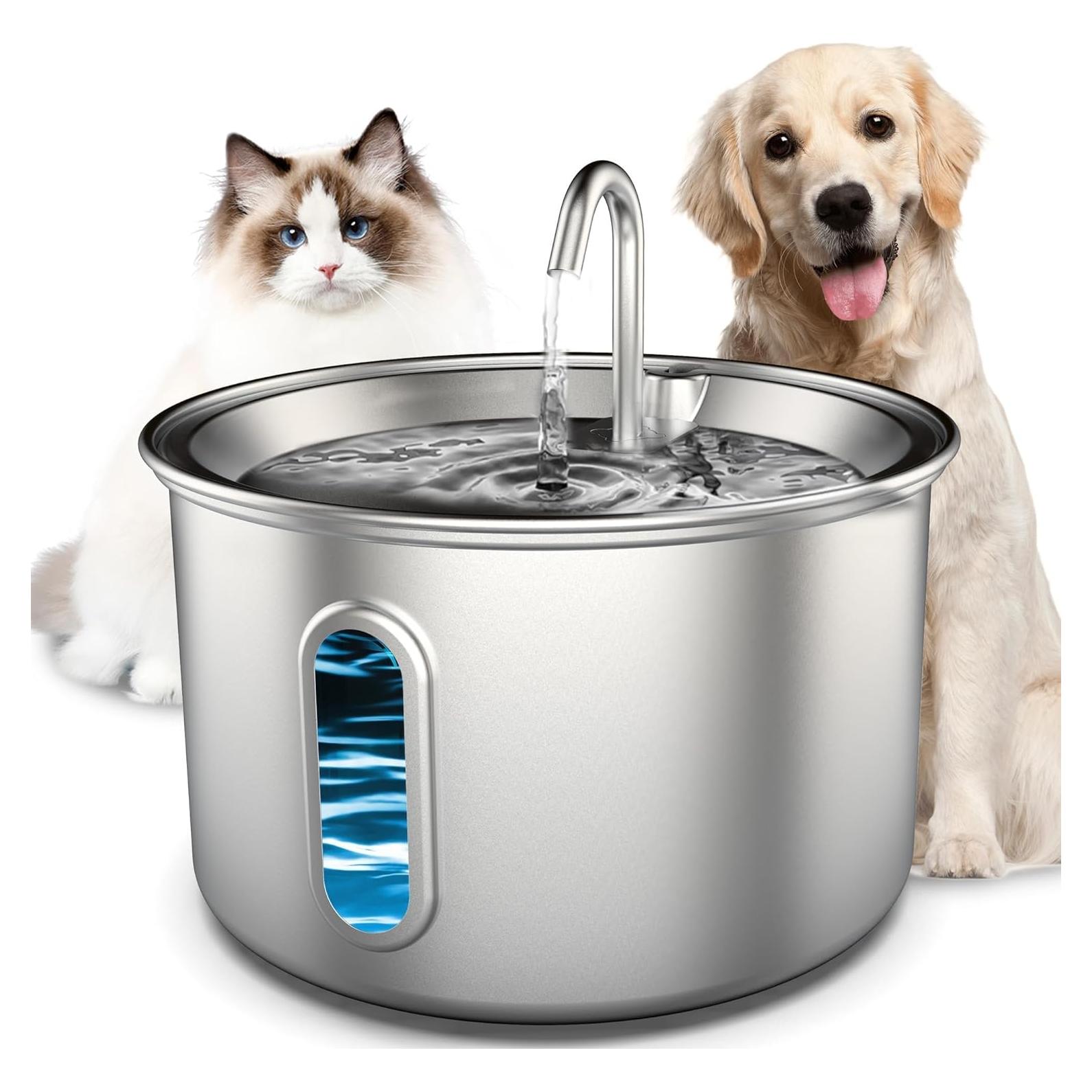 Fuente de Agua Automática para Gatos Nasebila 3.2L Acero Inoxidable
