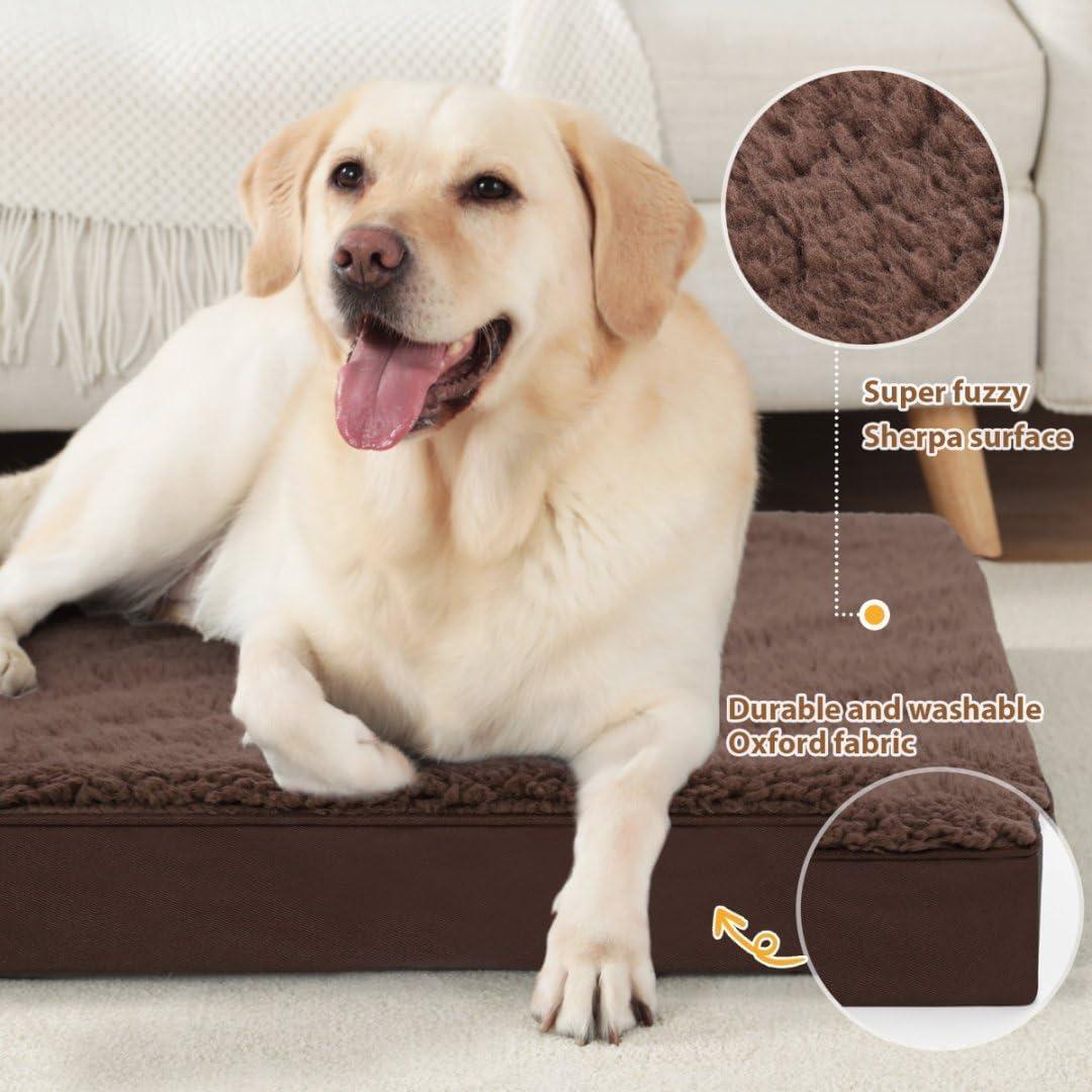 Cama Ortopédica para Perros MIHIKK Impermeable 89x56cm Marrón
