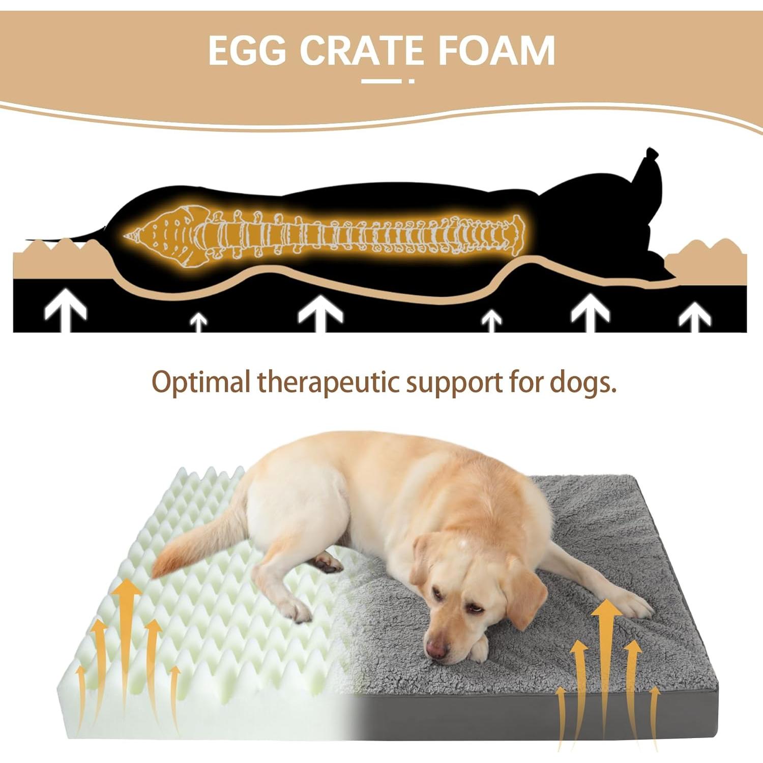 Cama Ortopédica para Perros MIHIKK Impermeable 89x56cm Marrón