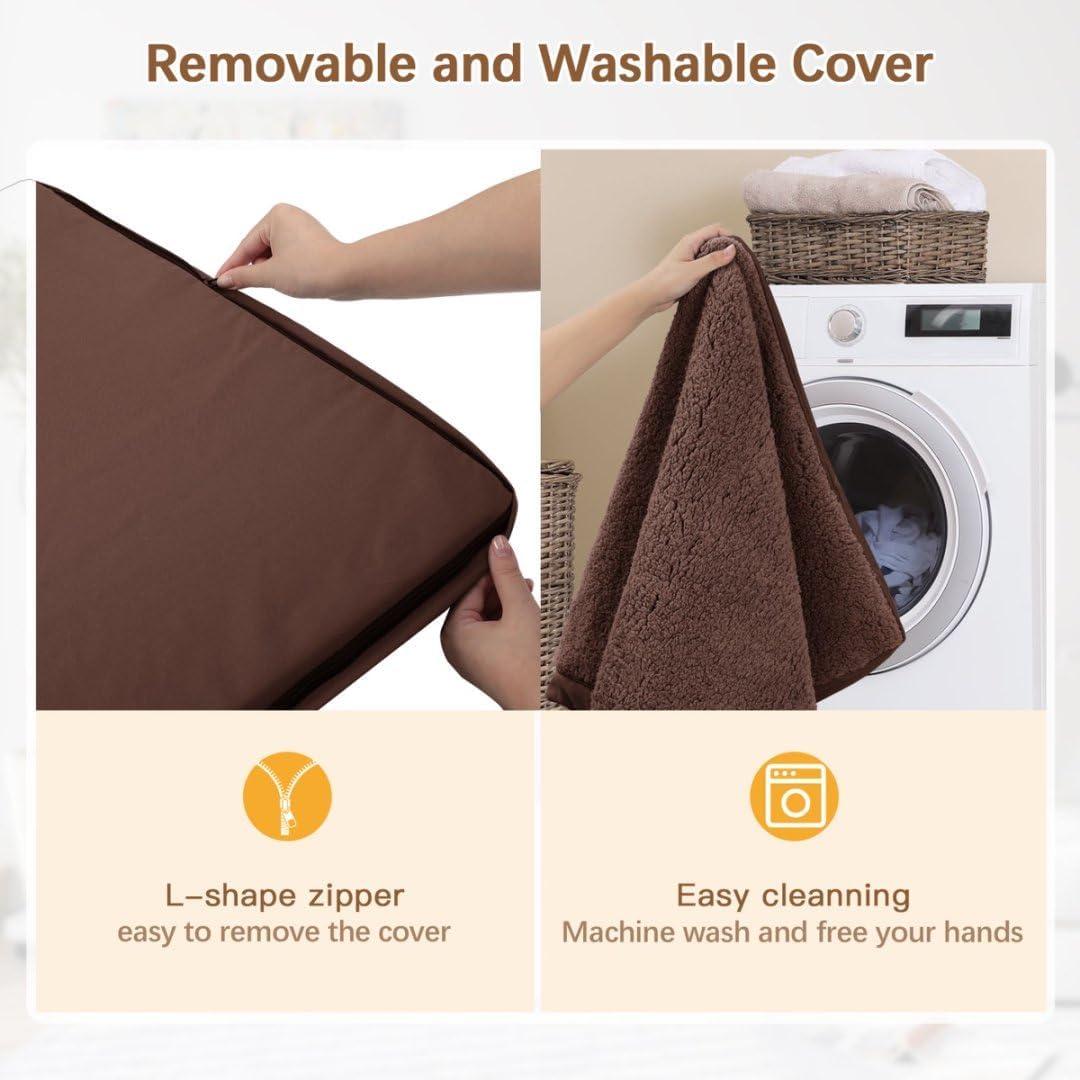 Cama Ortopédica para Perros MIHIKK Impermeable 89x56cm Marrón