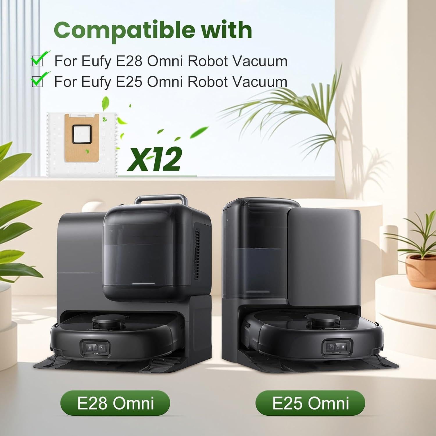 Paquete de 12 bolsas de repuesto Eufy E28/E25 Omni 3L