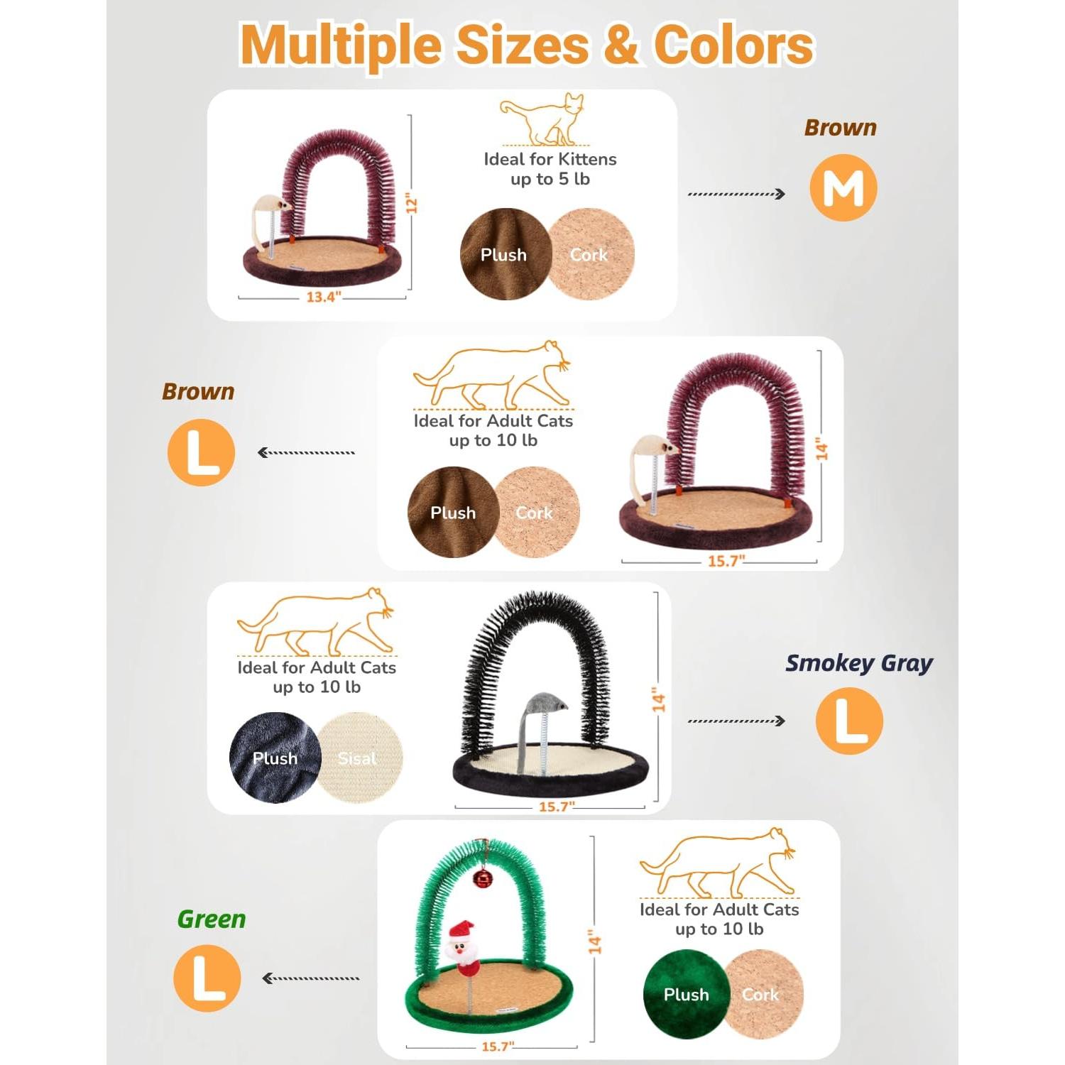 Autoaseador para Gatos Happi N Pets con Rascador y Juguete