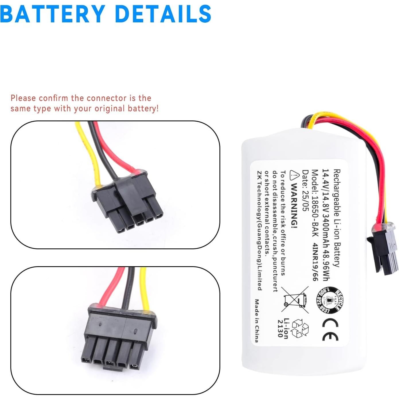 Batería Li-ion 3400mAh para Xiaomi Mi Robot Aspiradora E10 E10C