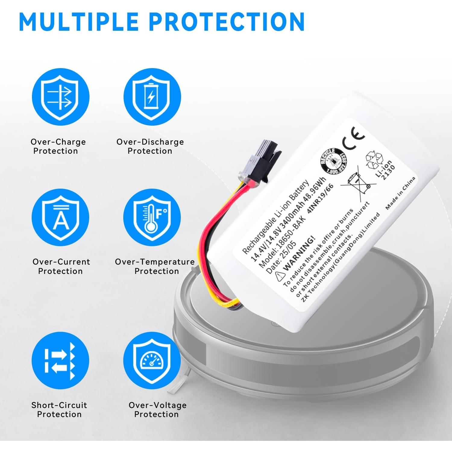 Batería Li-ion 3400mAh para Xiaomi Mi Robot Aspiradora E10 E10C