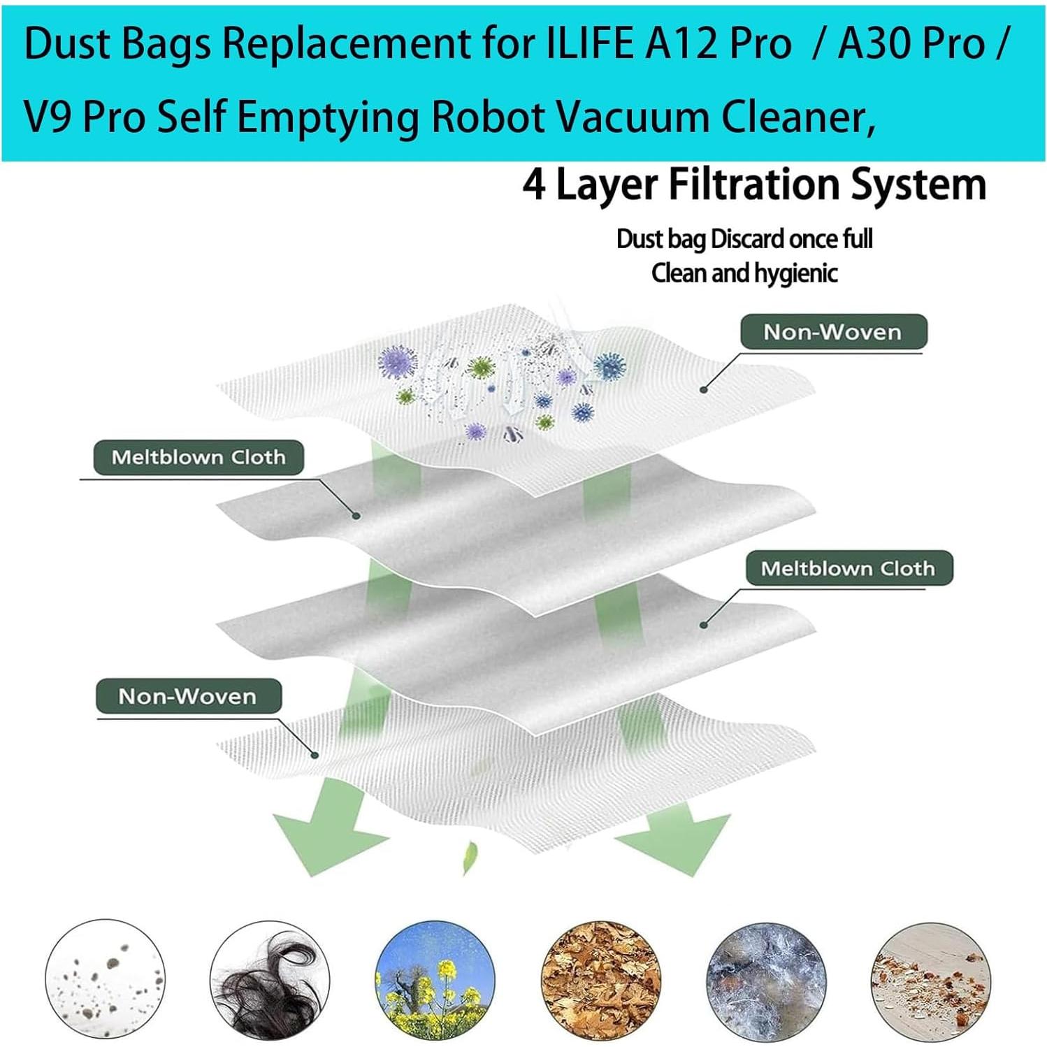 Bolsas de Polvo Reemplazo ILIFE A12 Pro / A30 Pro / V9 Pro - 8 Piezas