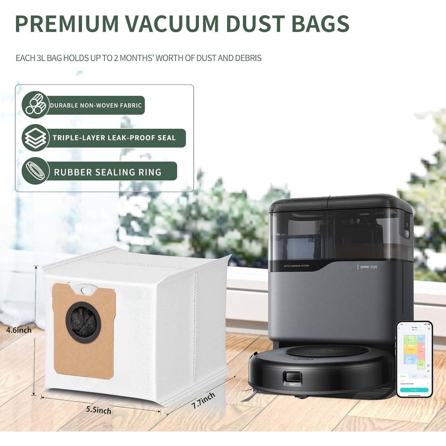 Paquete de 6 bolsas de repuesto HUKWIMO para Eufy Omni C10 C20