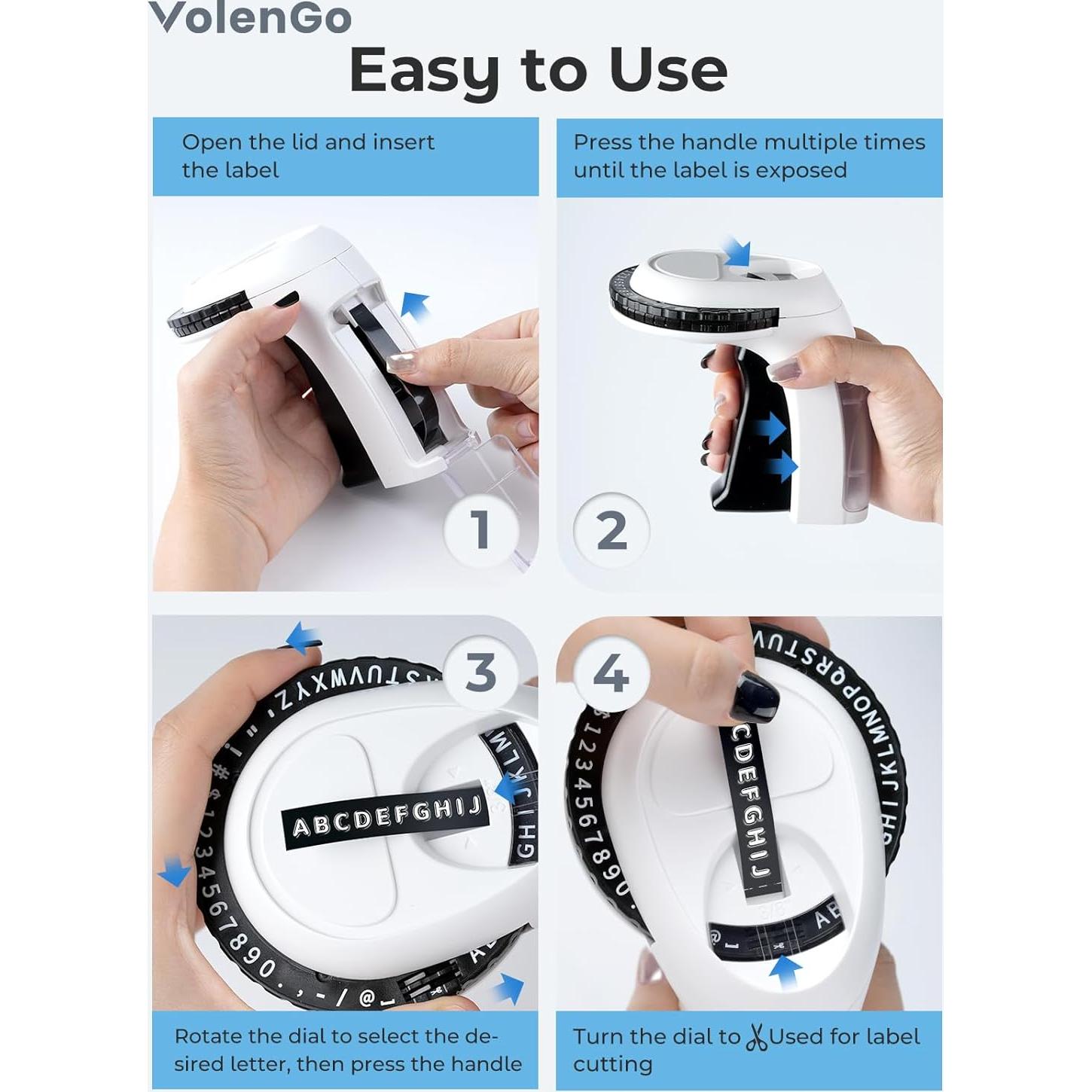 Fabricador de Etiquetas en Relieve VolenGo Omega S Negro