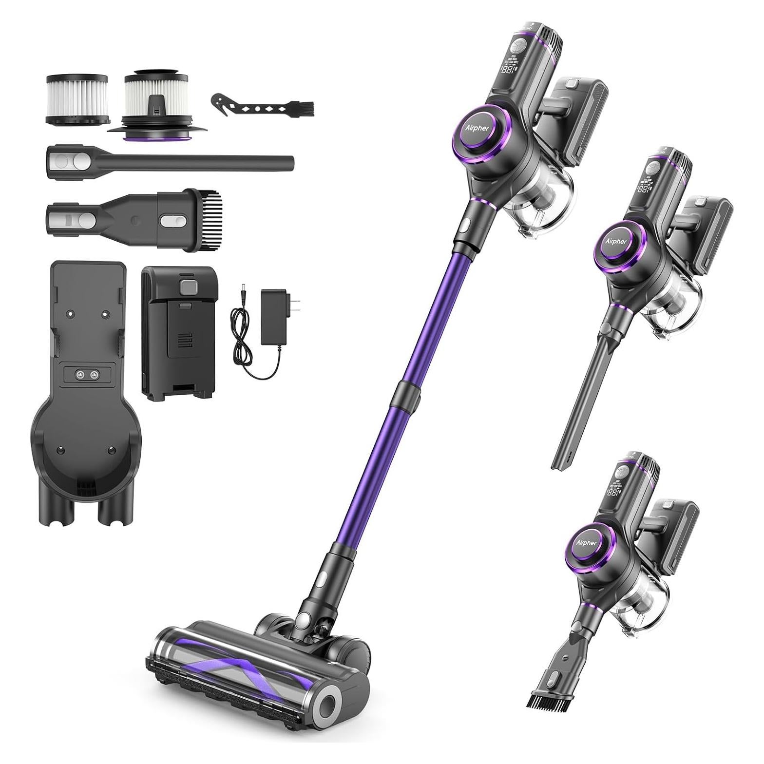 Aspiradora Inalámbrica Airpher K25 600W 65KPA Doble Motor